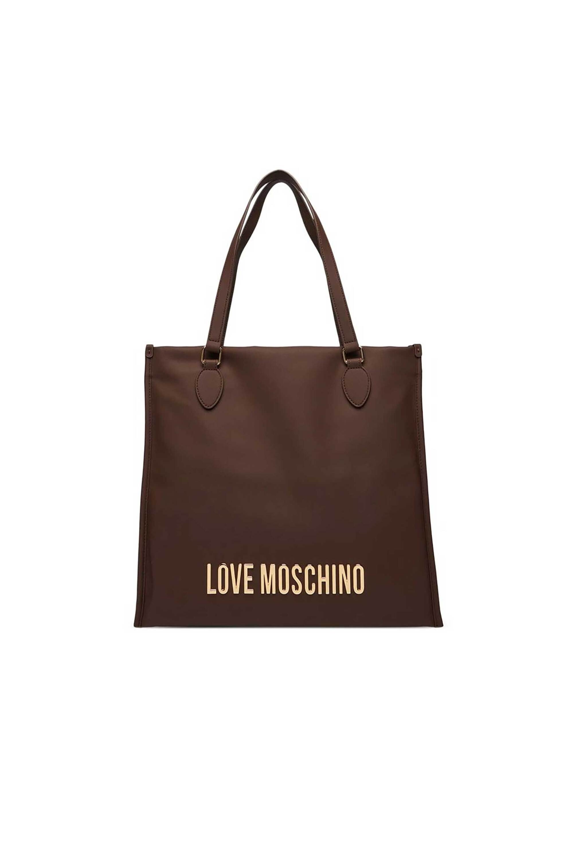 Love Moschino γυναικεία τσάντα ώμου με μεταλλικό λογότυπο - JC4020PP1NKD0 Καφέ