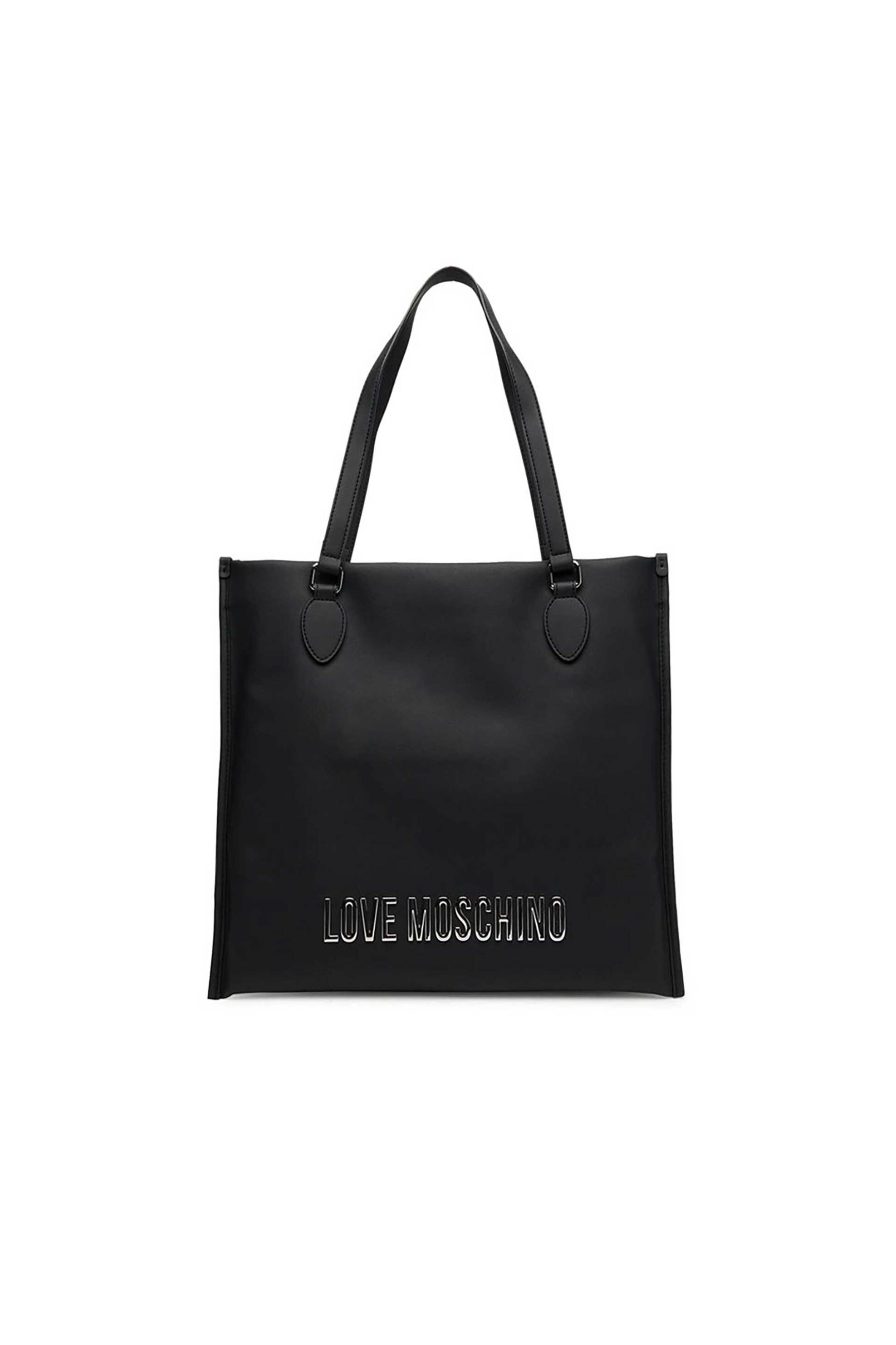 Love Moschino γυναικεία τσάντα ώμου με μεταλλικό λογότυπο - JC4020PP1NKD0 Μαύρο