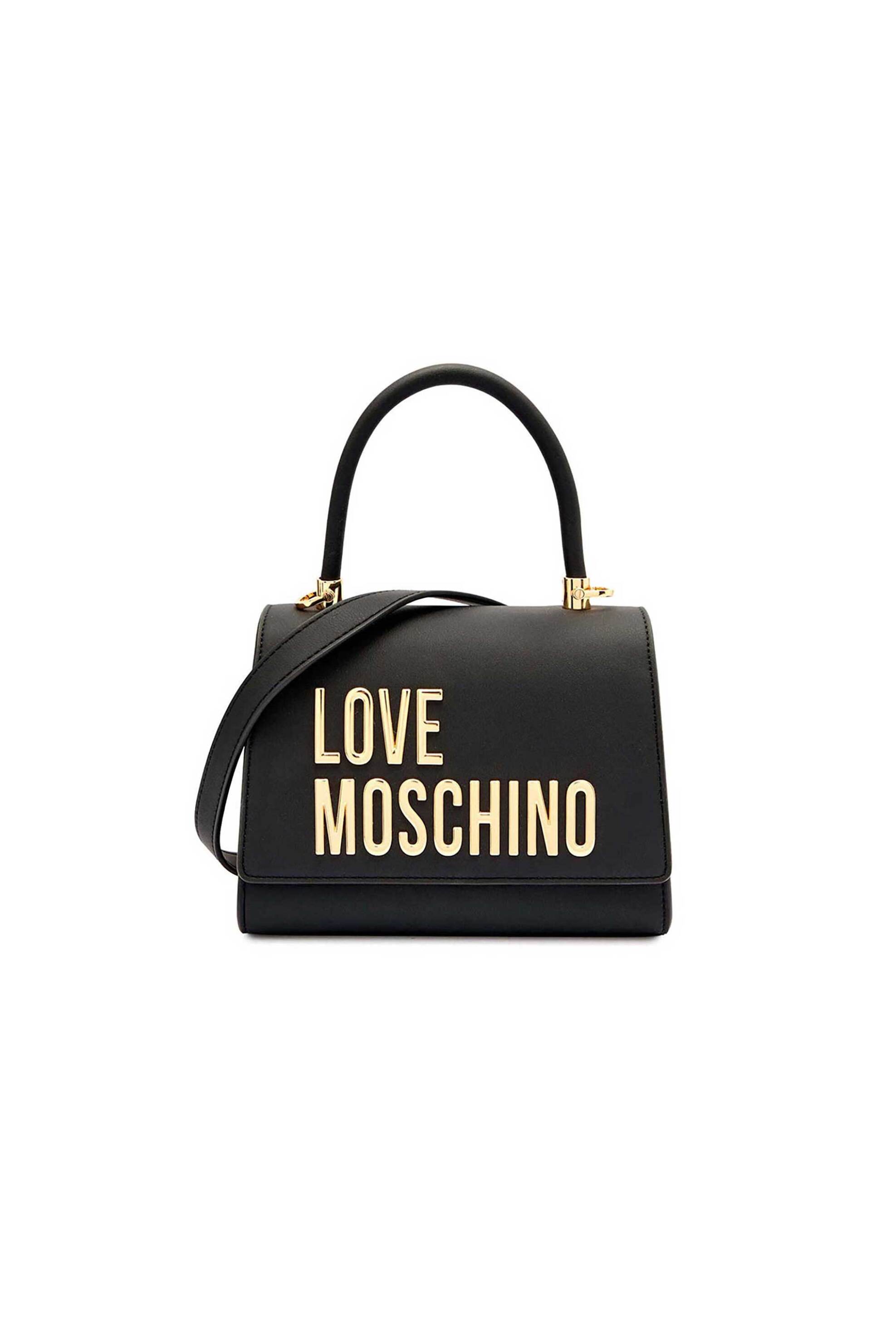 Love Moschino γυναικεία τσάντα χειρός με μεταλλικό λογότυπο - JC4024PP1NKD0 Μαύρο