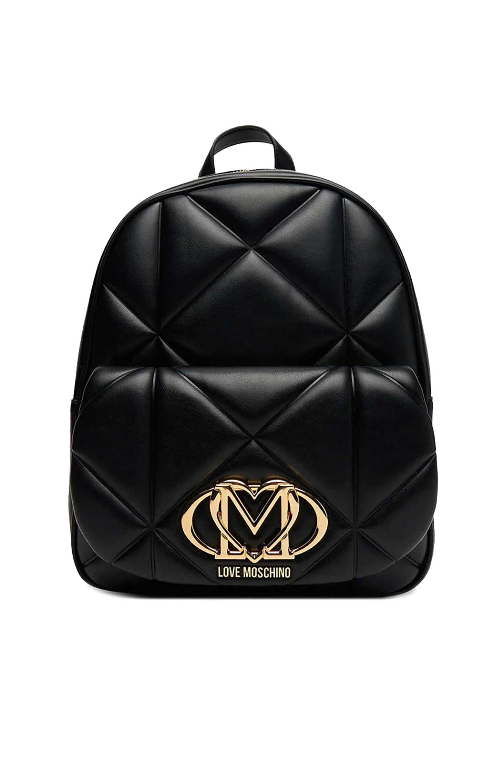 LOVE MOSCHINO Love Moschino γυναικείo backpack καπιτονέ με μεταλλικό λογότυπο - JC4037PP1NLC0 Μαύρο