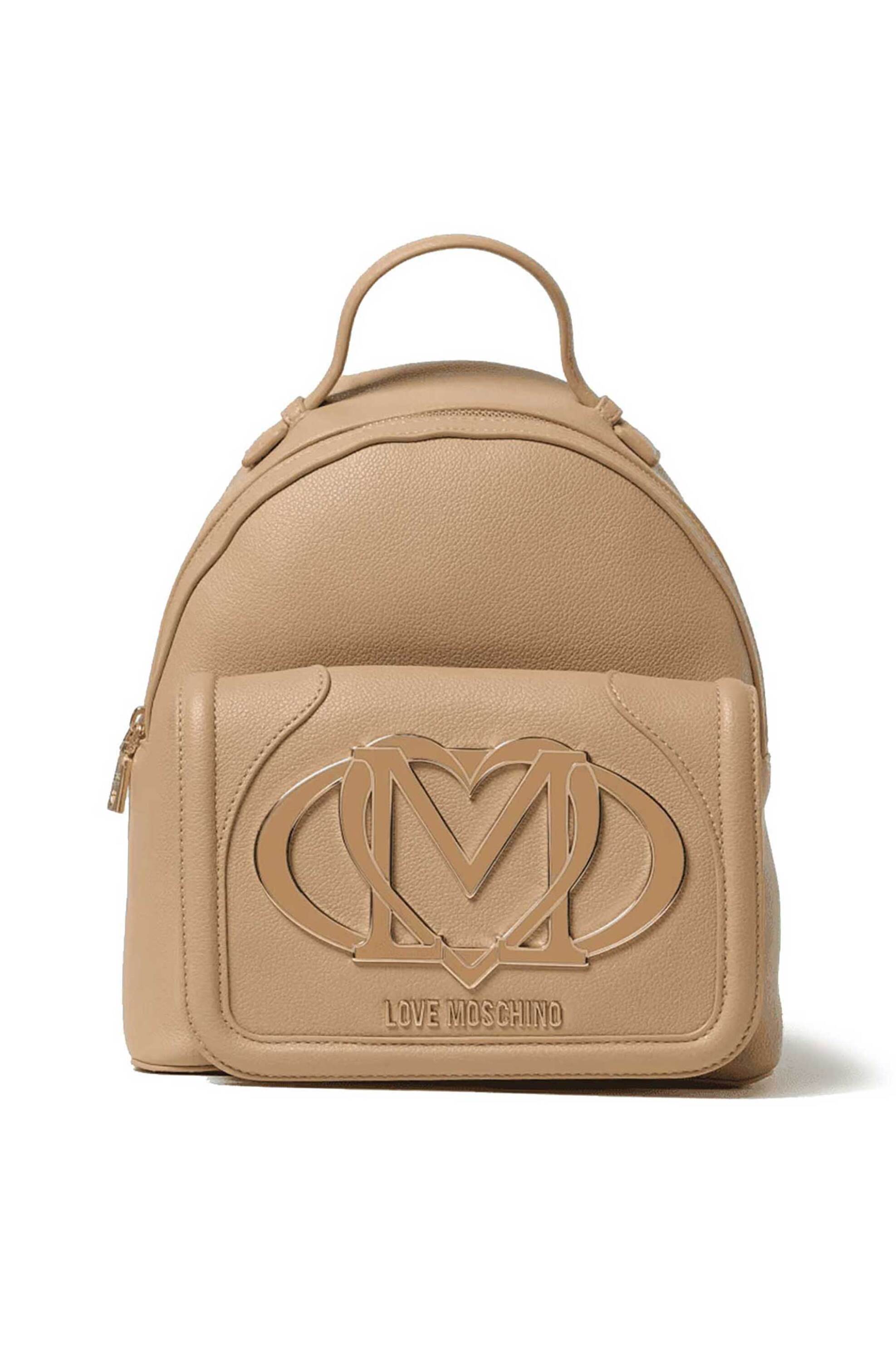 LOVE MOSCHINO Love Moschino γυναικείo backpack με μεταλλικό λογότυπο - JC4008PP1NLG0 Μπεζ