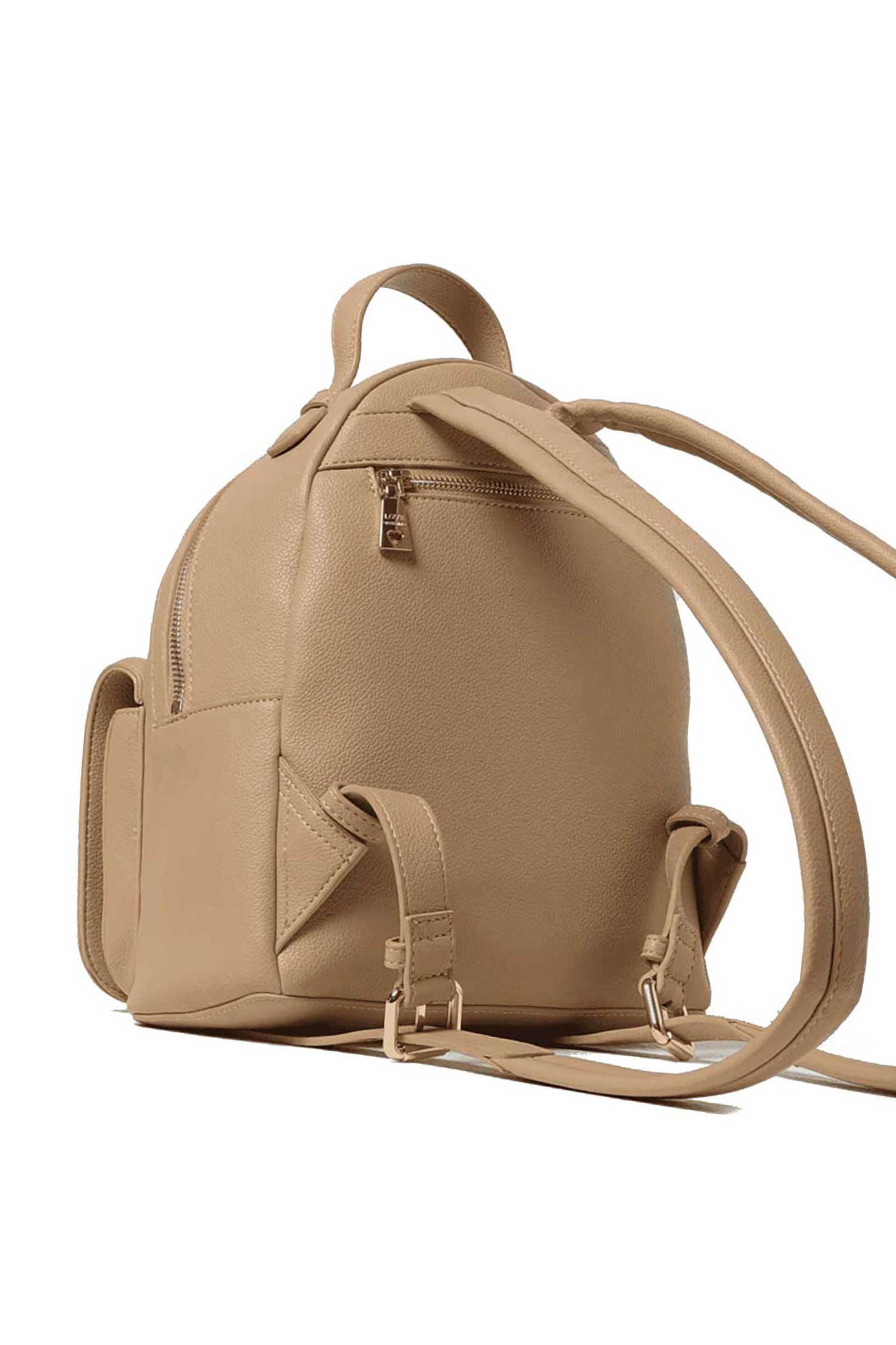 Love Moschino γυναικείo backpack με μεταλλικό λογότυπο - JC4008PP1NLG0 Μπεζ φωτογραφία