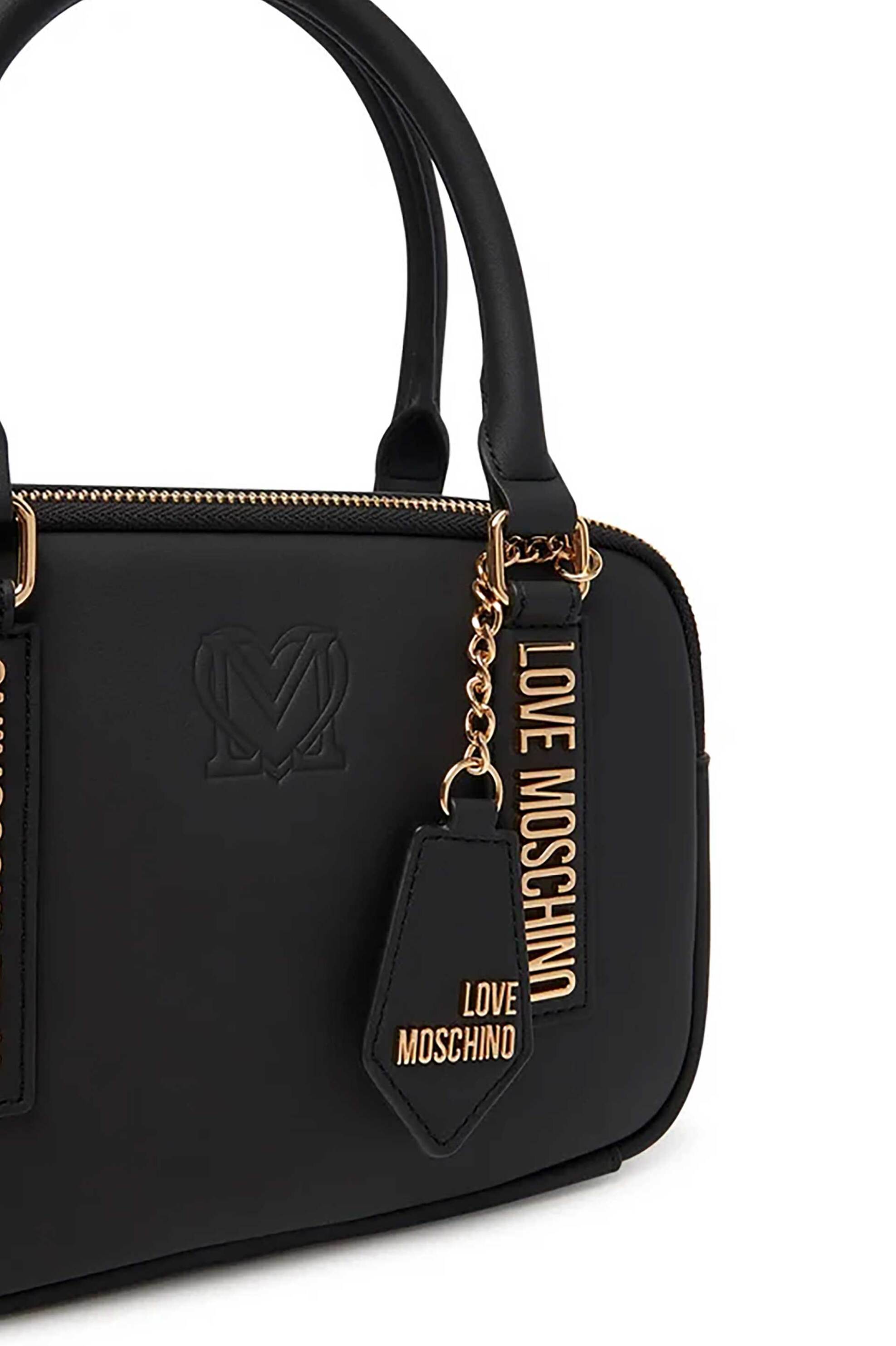Love Moschino γυναικεία τσάντα χειρός με μεταλλικό λογότυπο - JC4295PP1NL15 Μαύρο φωτογραφία