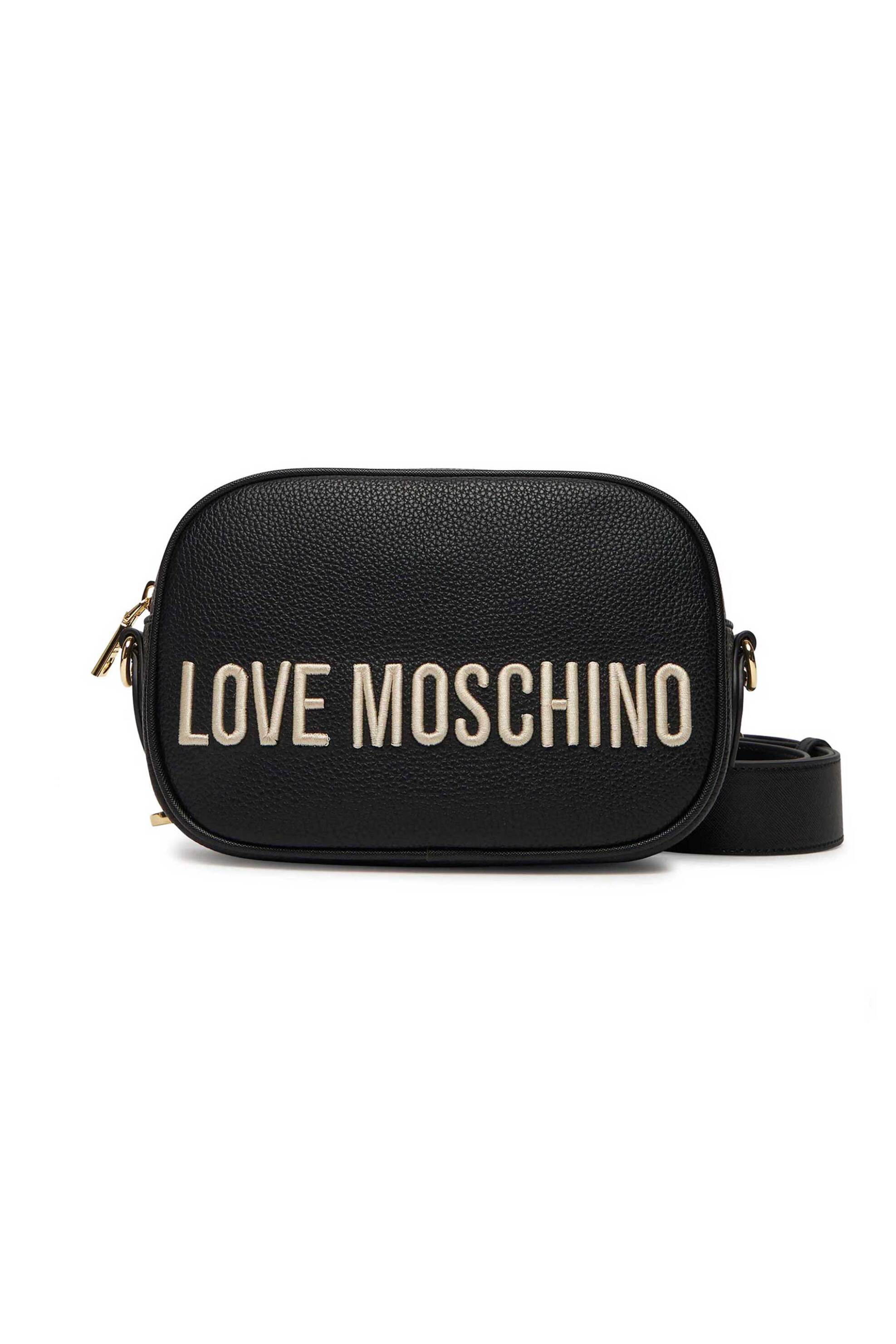 Love Moschino γυναικεία τσάντα crossbody με μεταλλικό λογότυπο - JC4107PP1NLT1 Μαύρο