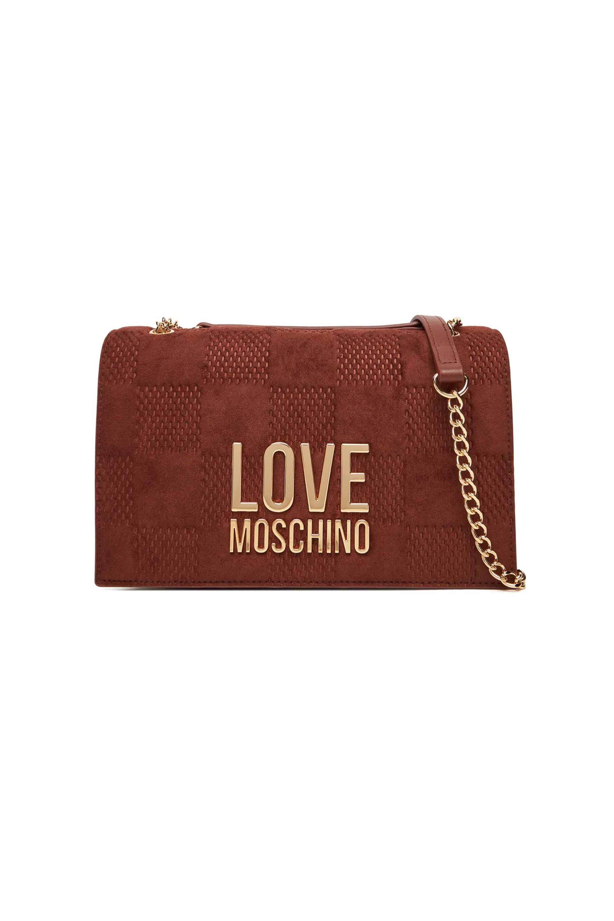 Love Moschino γυναικεία τσάντα ώμου με ανάγλυφο καρό σχέδιο - JC4122PP0NKB1 Ταμπά
