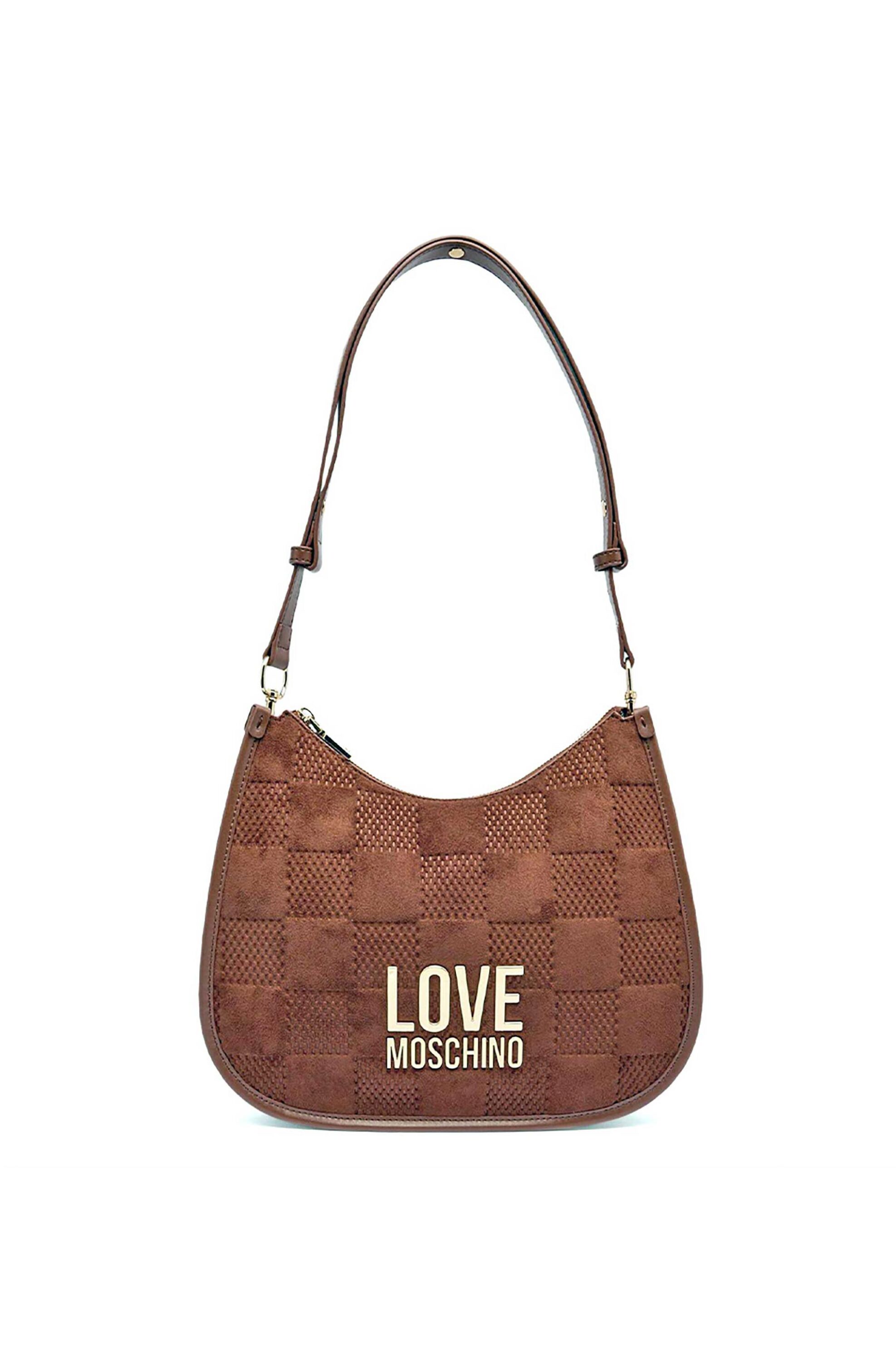 Love Moschino γυναικεία τσάντα ώμου με χρυσό μεταλλικό λογότυπο - JC4126PP0NKB1 Ταμπά