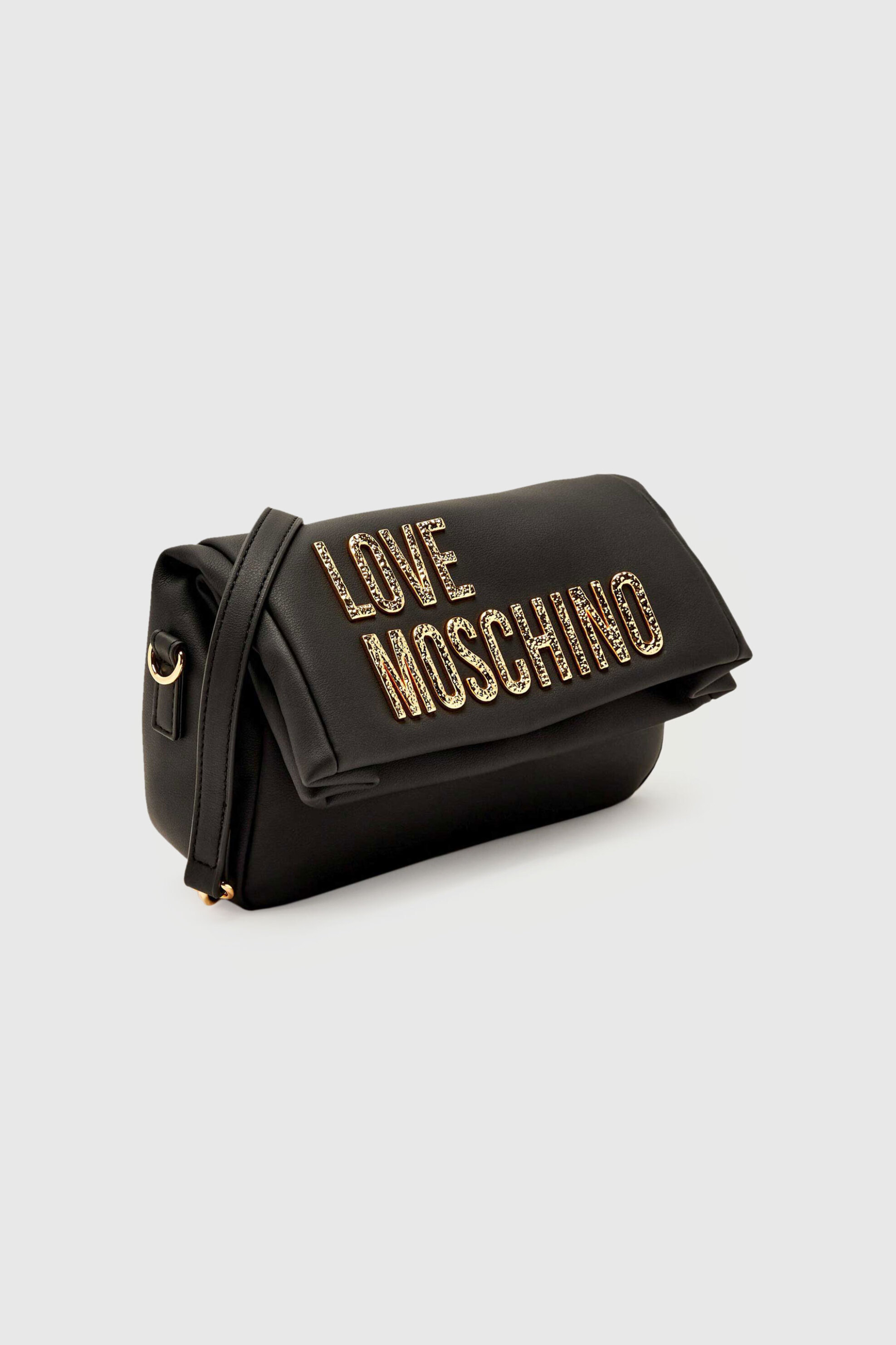 Love Moschino γυναικεία τσάντα ώμου με μεταλλικό λογότυπο - JC4307PP0NKD0 Μαύρο φωτογραφία