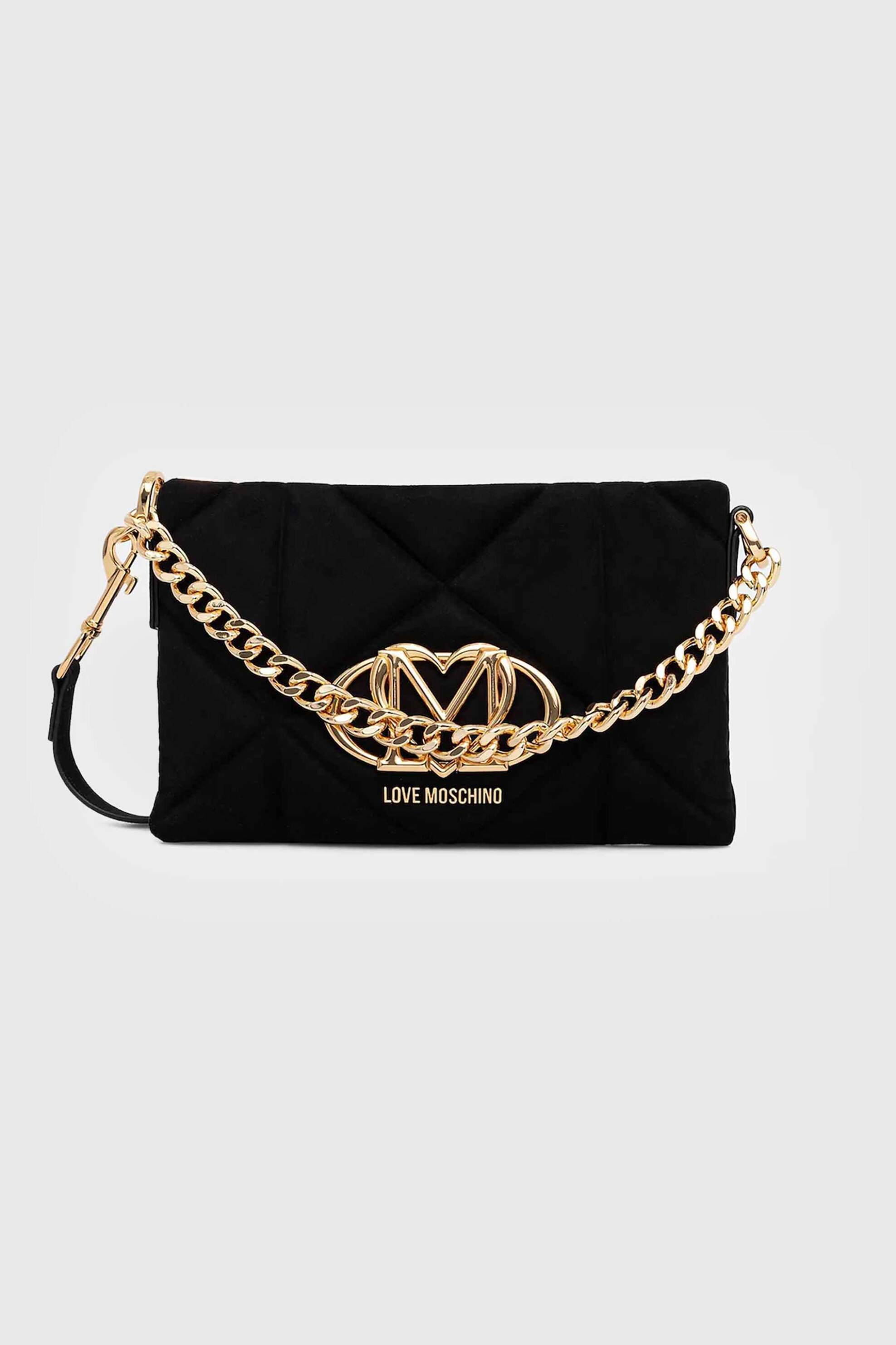 LOVE MOSCHINO Love Moschino γυναικείo mini bag καπιτονέ με μεταλλικό λογότυπο - JC4316PP0NKE0 Μαύρο