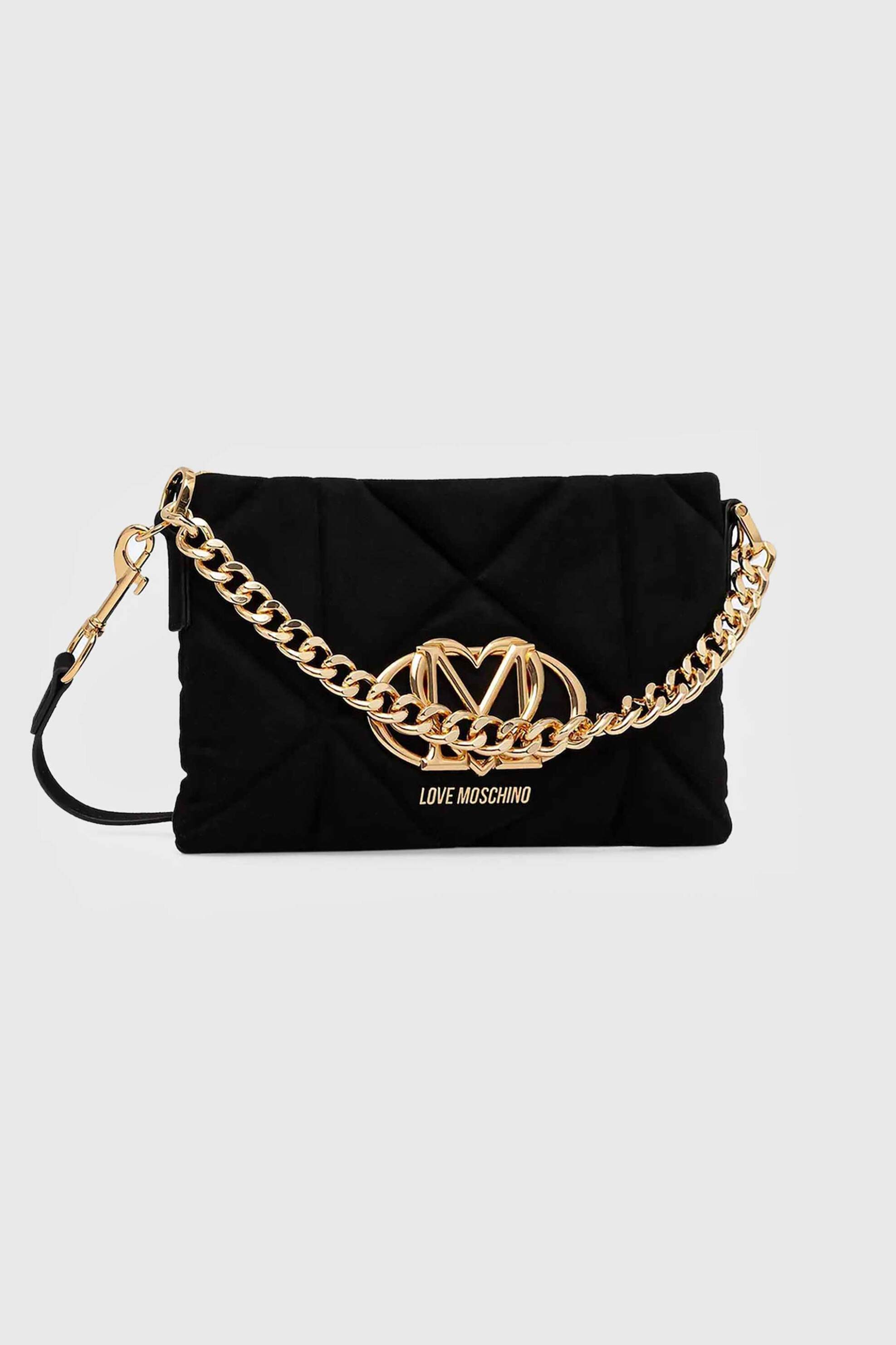 Love Moschino γυναικείo mini bag καπιτονέ με μεταλλικό λογότυπο - JC4316PP0NKE0 Μαύρο φωτογραφία