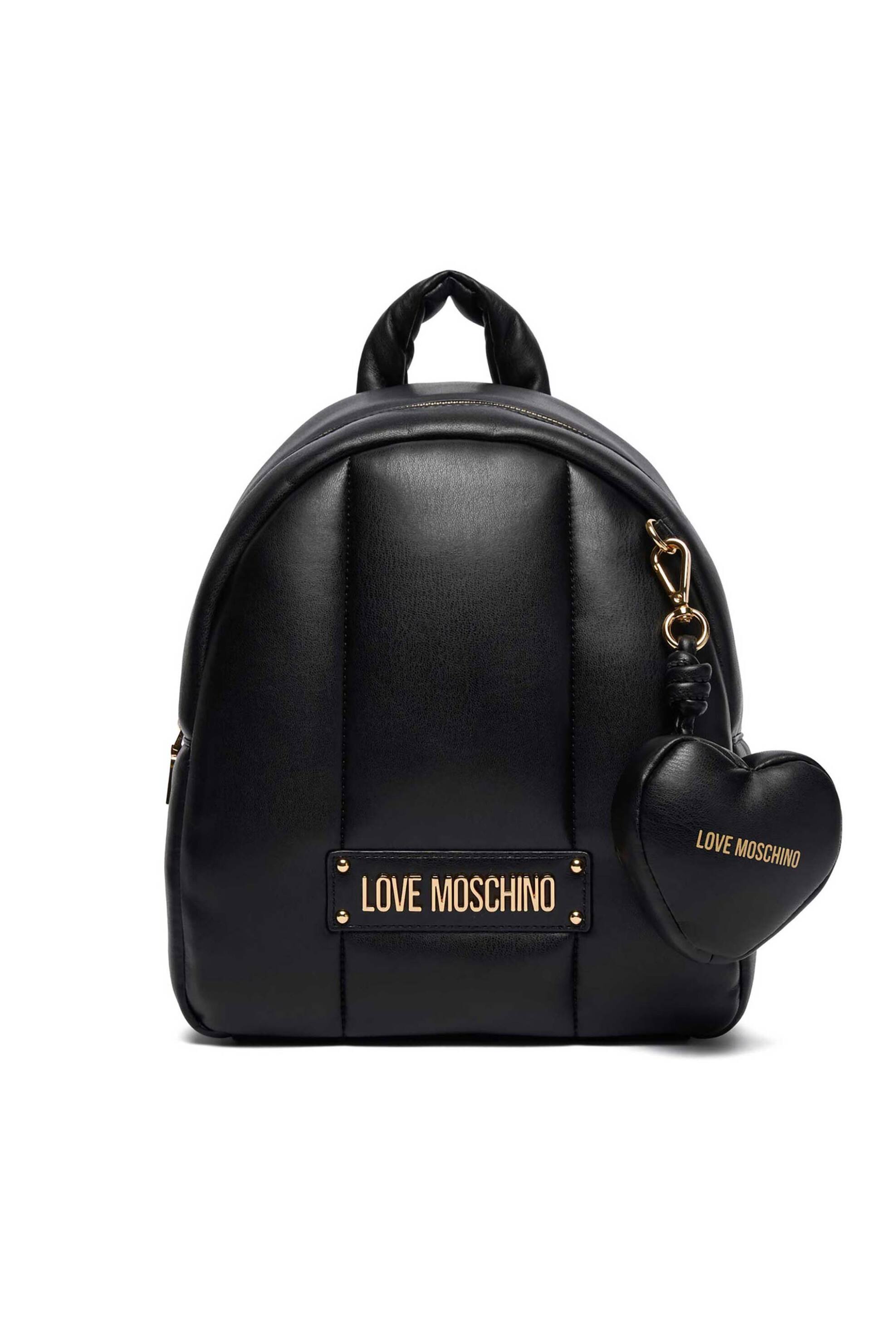 LOVE MOSCHINO Love Moschino γυναικείo backpack καπιτονέ με μεταλλικό λογότυπο - JC4324PP0NKM1 Μαύρο