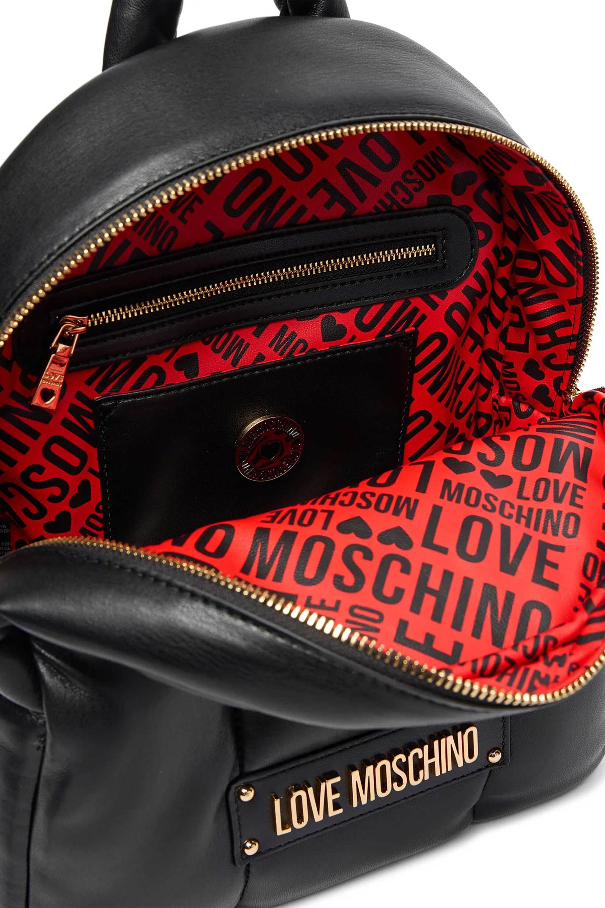 Love Moschino γυναικείo backpack καπιτονέ με μεταλλικό λογότυπο - JC4324PP0NKM1 Μαύρο φωτογραφία
