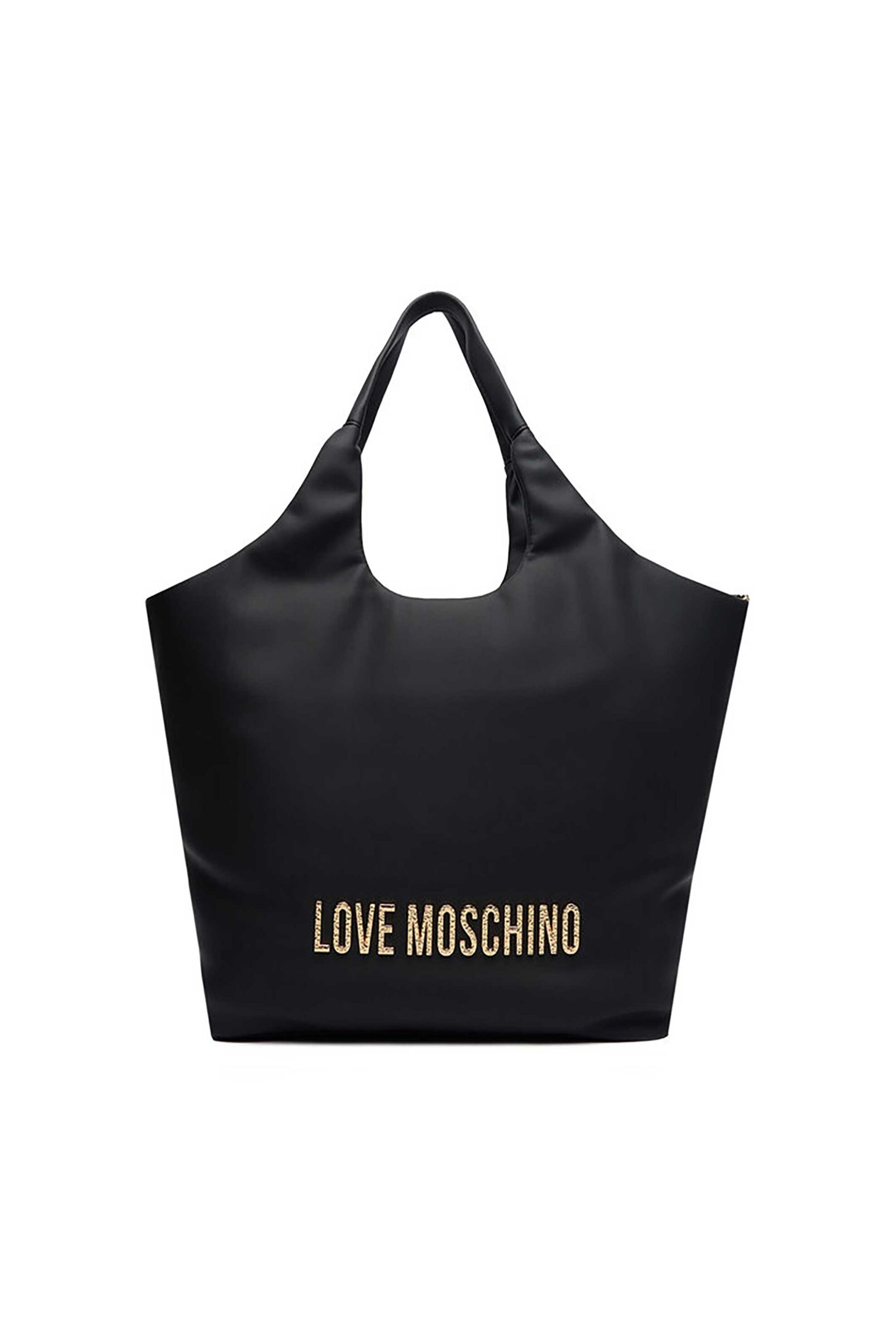 Love Moschino γυναικεία τσάντα ώμου με μεταλλικό λογότυπο και πορτοφόλι - JC4396PP0NKD0 Μαύρο