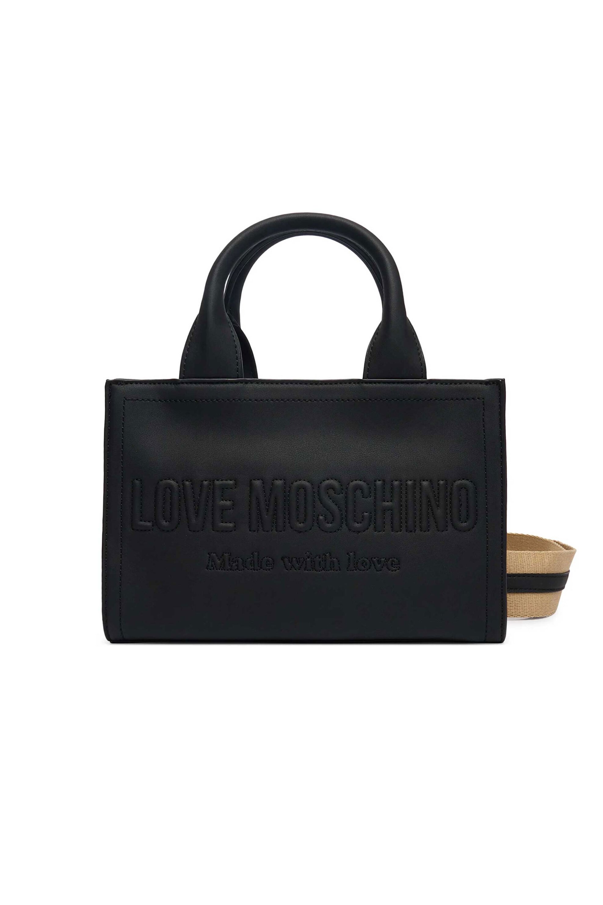 LOVE MOSCHINO Love Moschino γυναικεία τσάντα χειρός με ανάγλυφο λογότυπο - JC4044PP1OLE0 Μαύρο