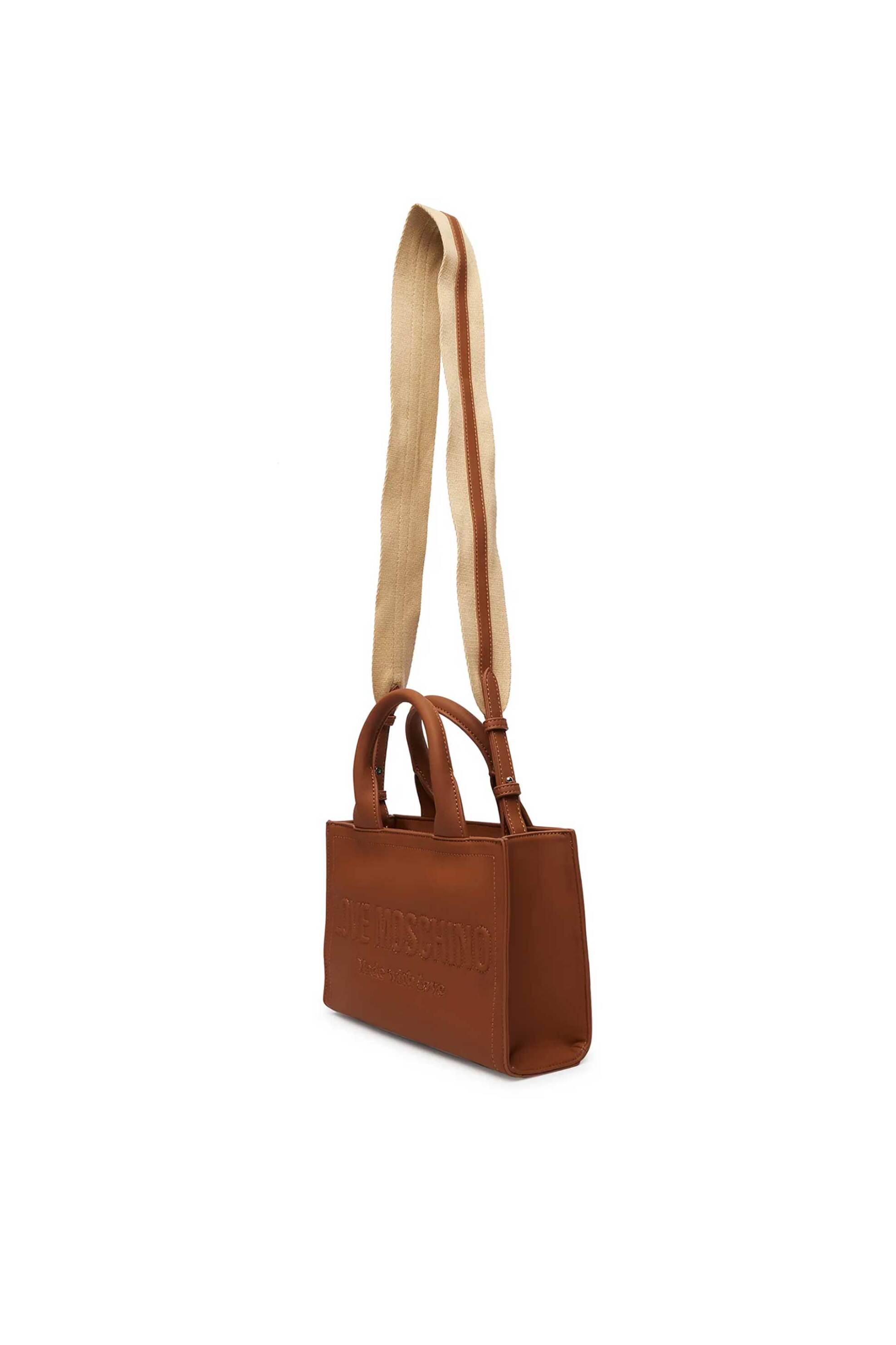 LOVE MOSCHINO Love Moschino γυναικεία τσάντα χειρός με ανάγλυφο λογότυπο - JC4044PP1OLE0 Ταμπά - 3