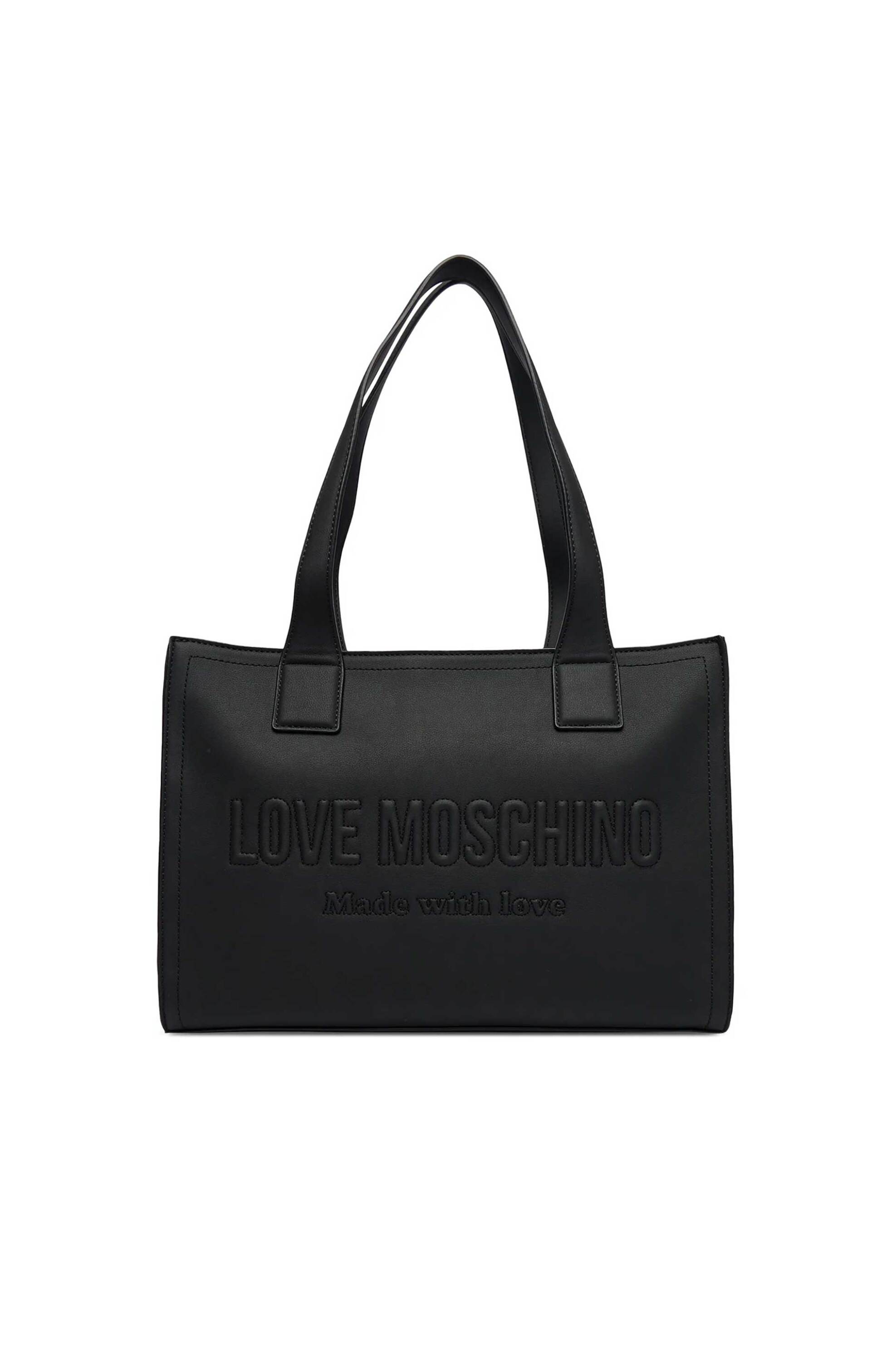 LOVE MOSCHINO Love Moschino γυναικεία τσάντα tote με ανάγλυφο λογότυπο - JC4045PP1OLE0 Μαύρο