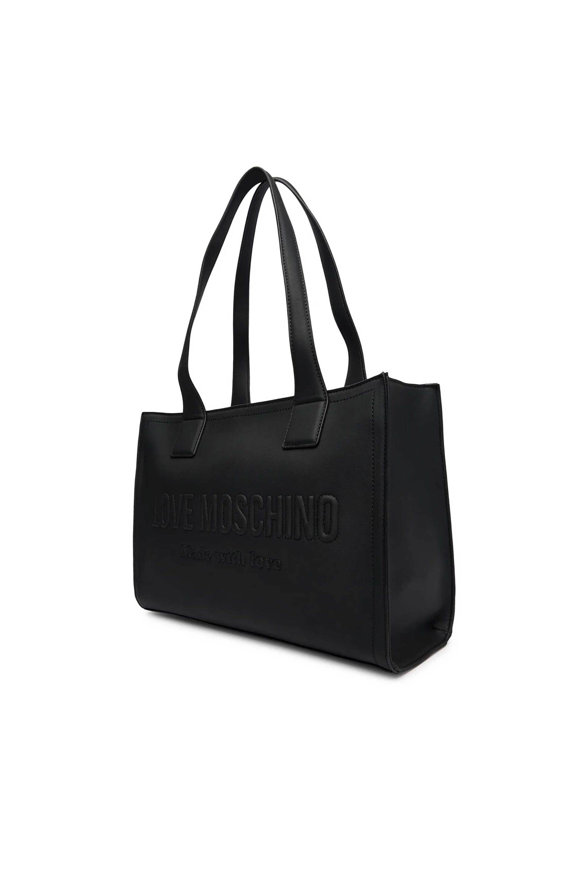 LOVE MOSCHINO Love Moschino γυναικεία τσάντα tote με ανάγλυφο λογότυπο - JC4045PP1OLE0 Μαύρο - 2
