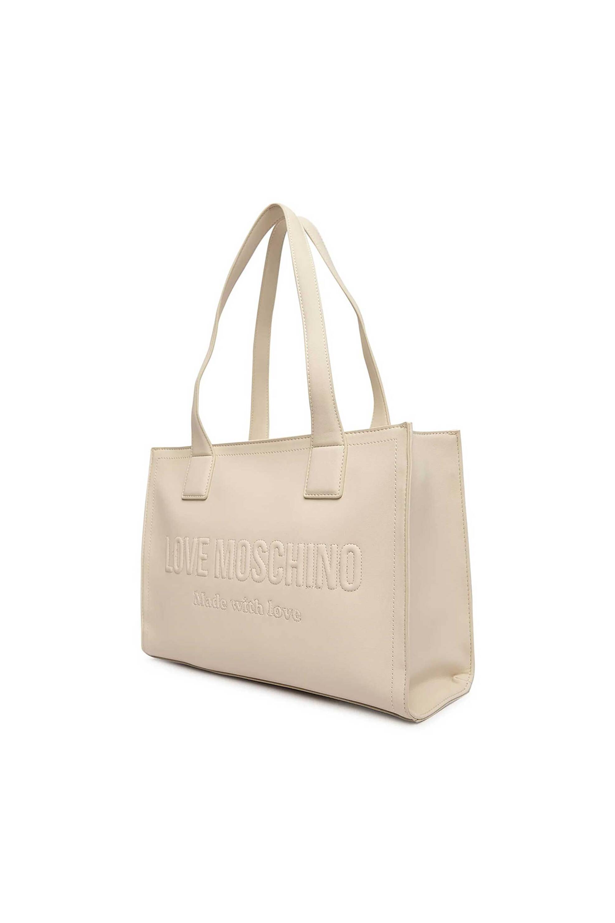 Love Moschino γυναικεία τσάντα tote με ανάγλυφο λογότυπο - JC4045PP1OLE0 Εκρού