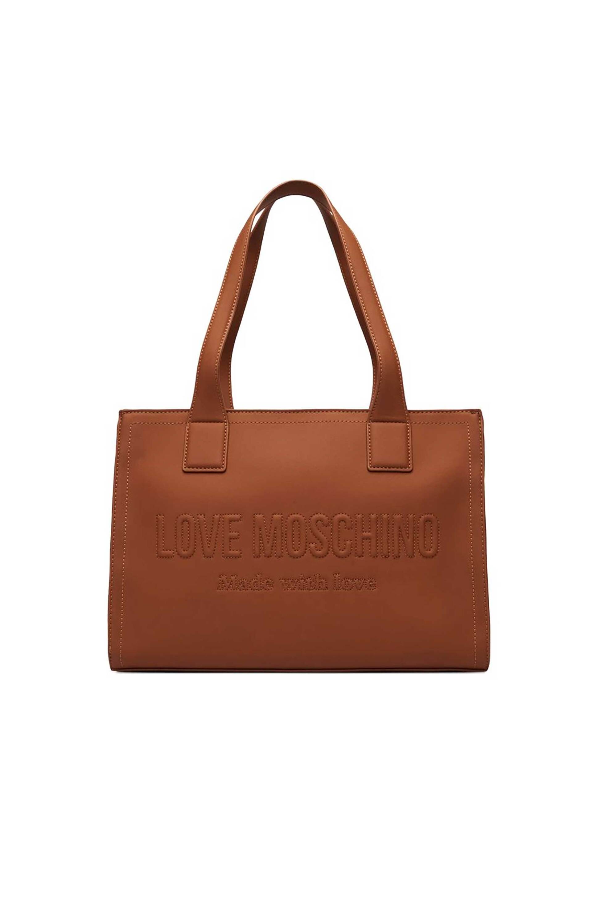 Love Moschino γυναικεία τσάντα ώμου με ανάγλυφο λογότυπο - JC4045PP1OLE0 Καμηλό