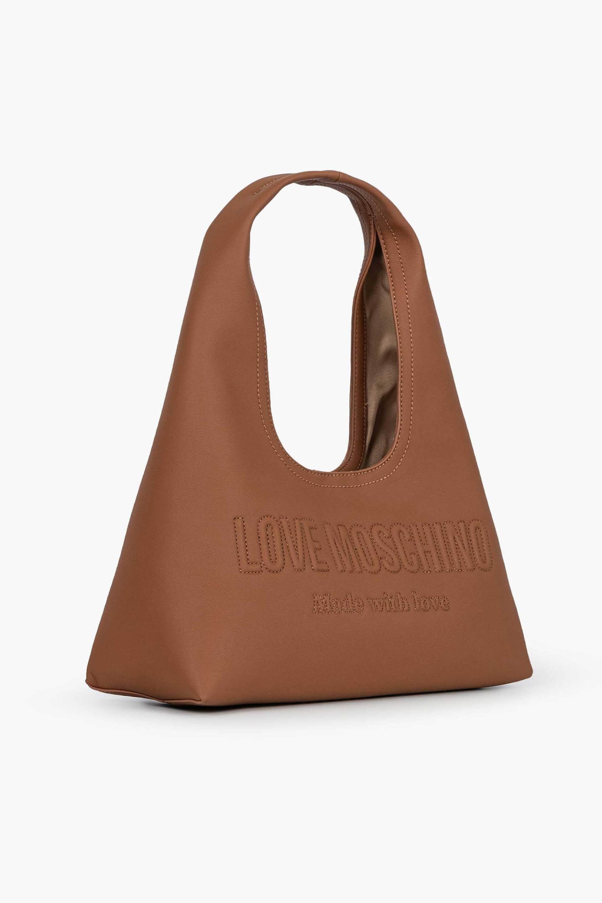 Love Moschino γυναικεία τσάντα ώμου με ανάγλυφο λογότυπο - JC4047PP1OLE0 Καμηλό