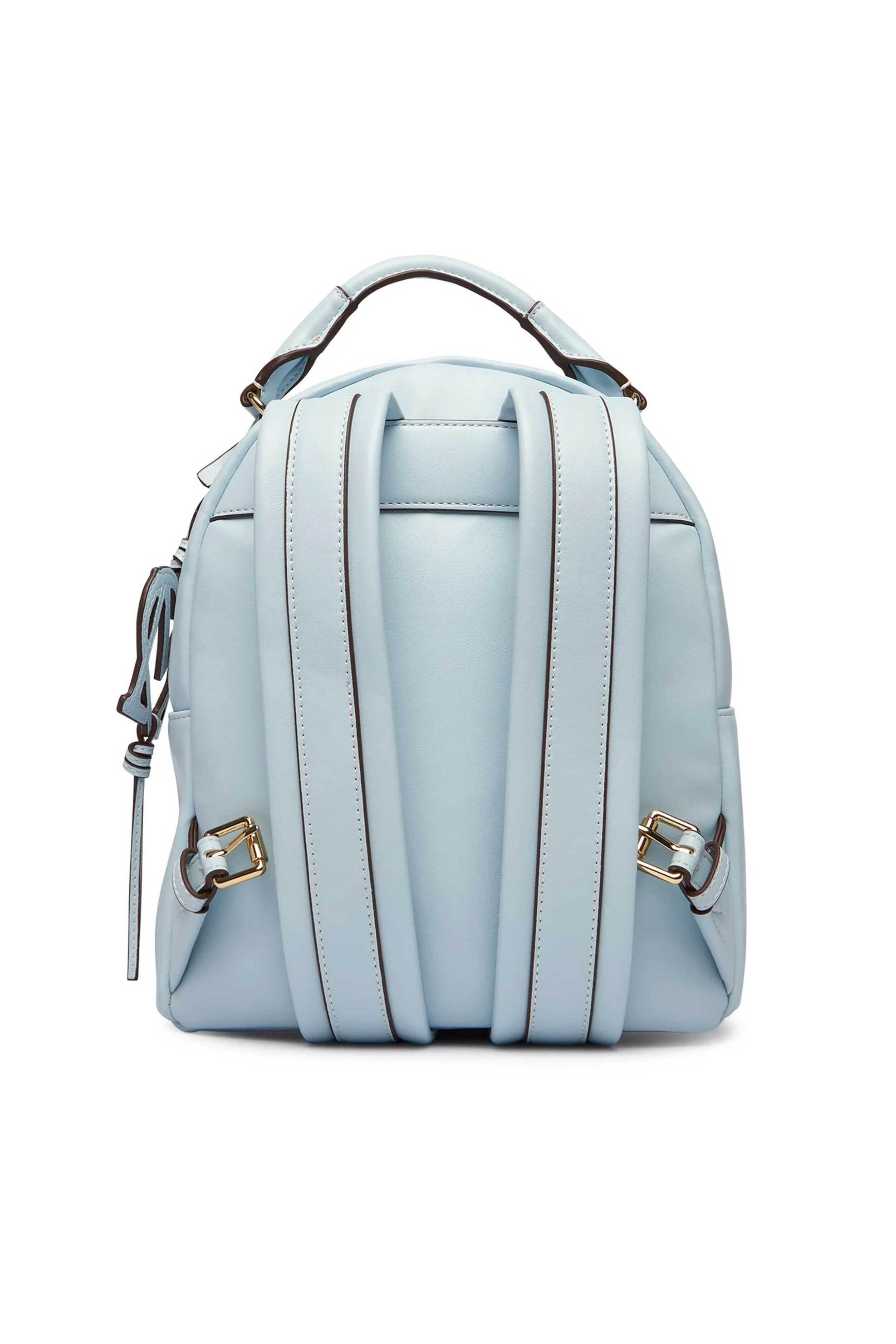 Love Moschino γυναικείo backpack μονόχρωμο με μεταλλικό λογότυπο - JC4094PP1OLI0 Γαλάζιο φωτογραφία