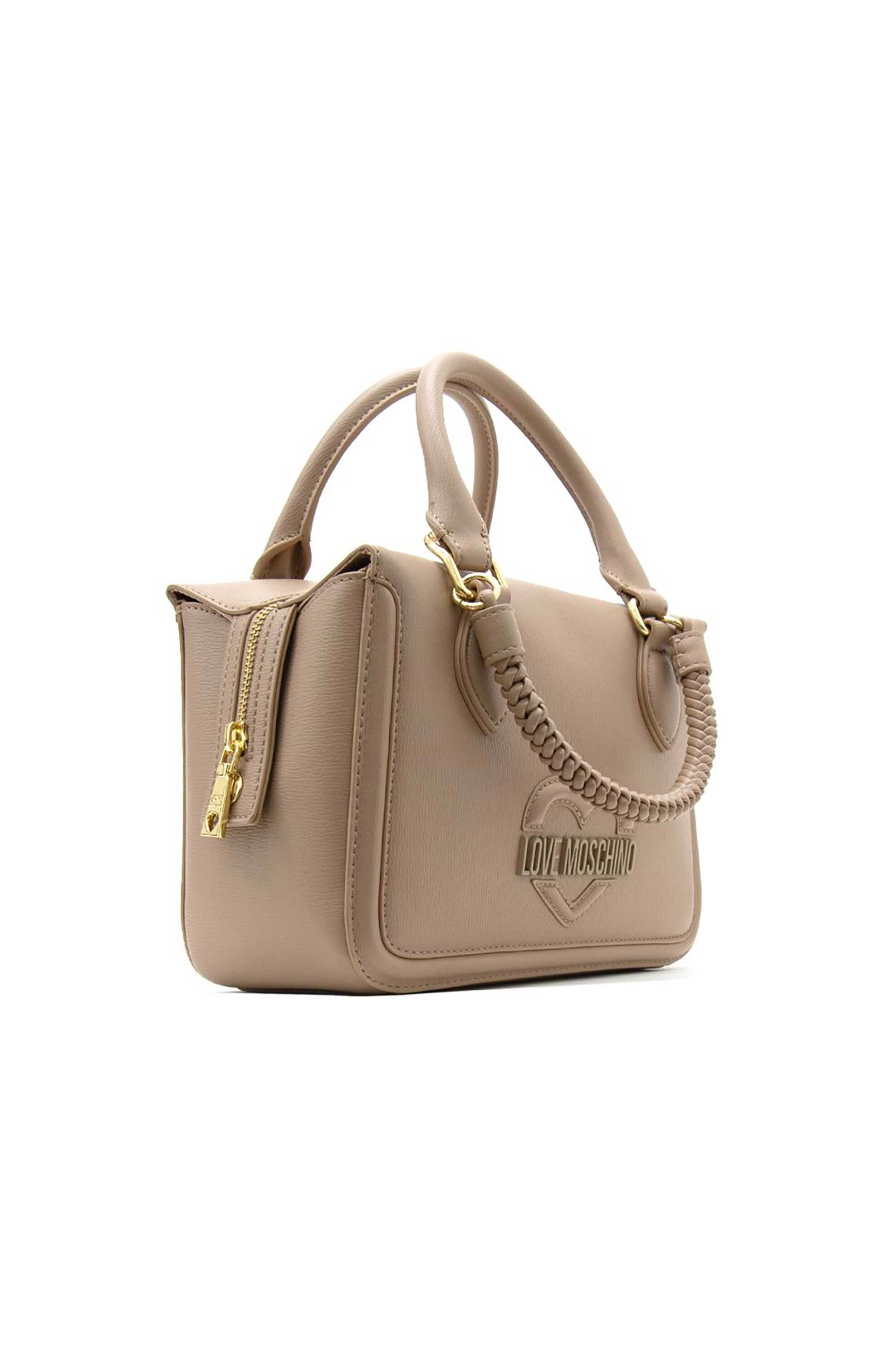 LOVE MOSCHINO Love Moschino γυναικεία τσάντα χειρός με ανάγλυφο λογότυπο - JC4097PP1OLL0 Μπεζ - 2