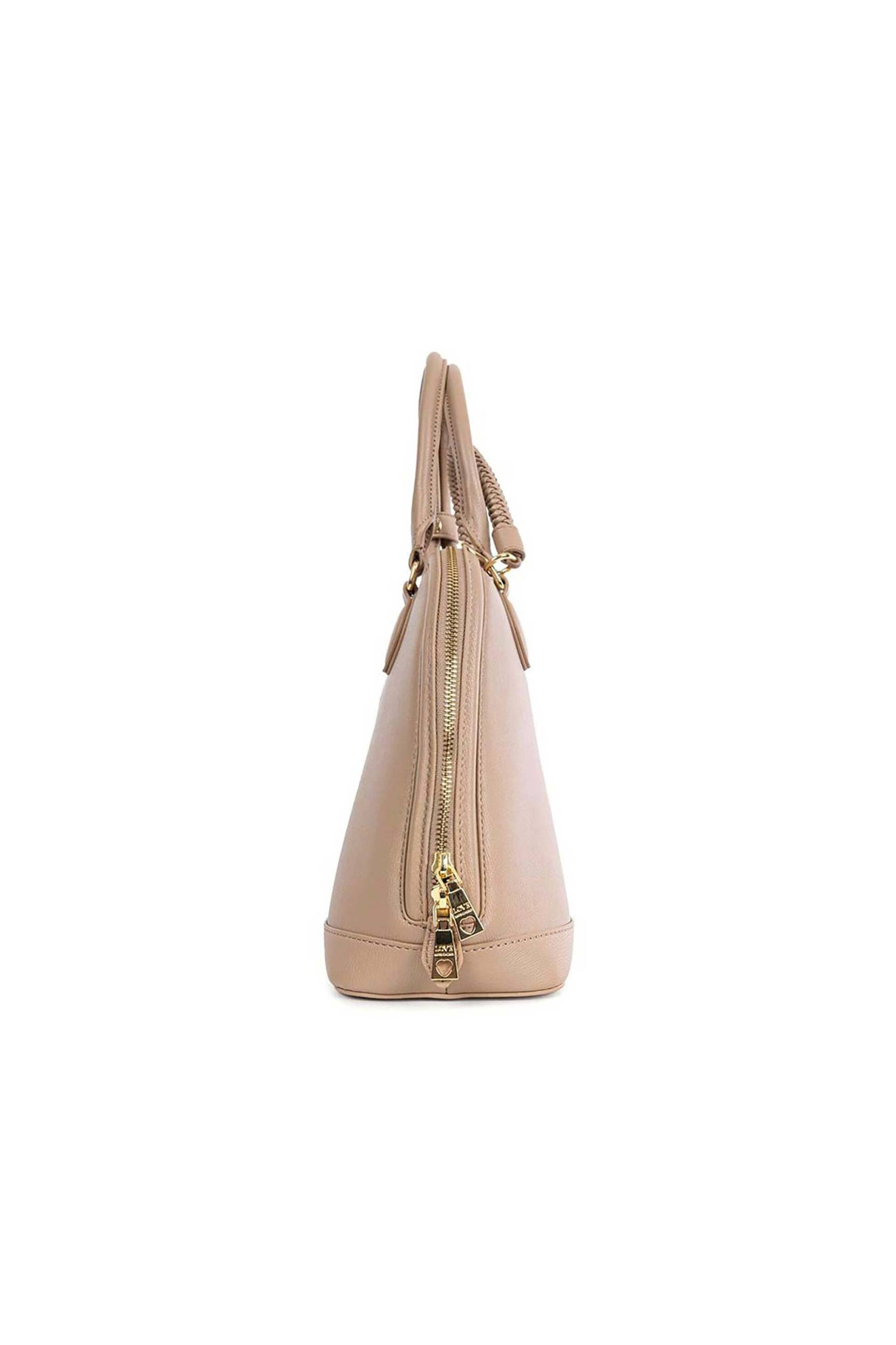 LOVE MOSCHINO Love Moschino γυναικεία τσάντα χειρός με μεταλλικό λογότυπο - JC4100PP1OLL0 Μπεζ - 3