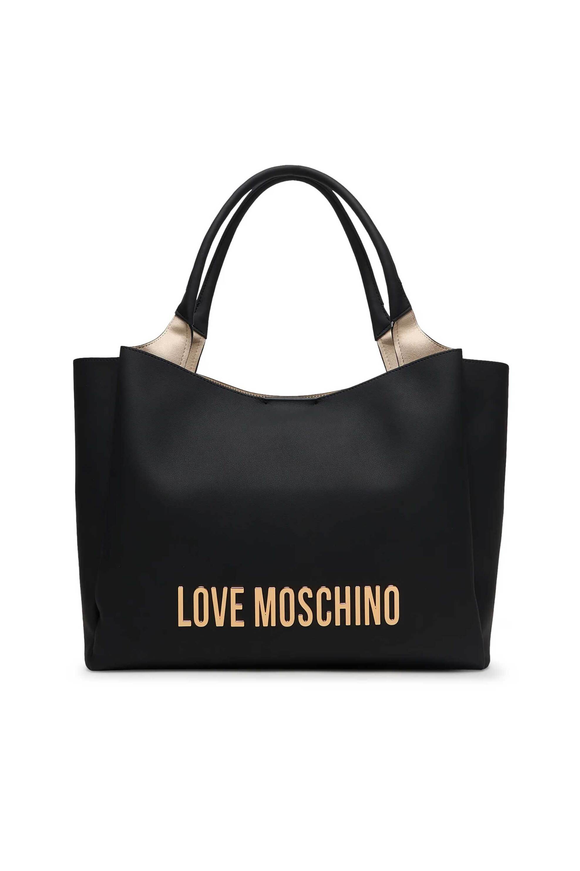 Love Moschino γυναικεία τσάντα tote με μεταλλικό λογότυπο - JC4107PP1OKD0 Μαύρο