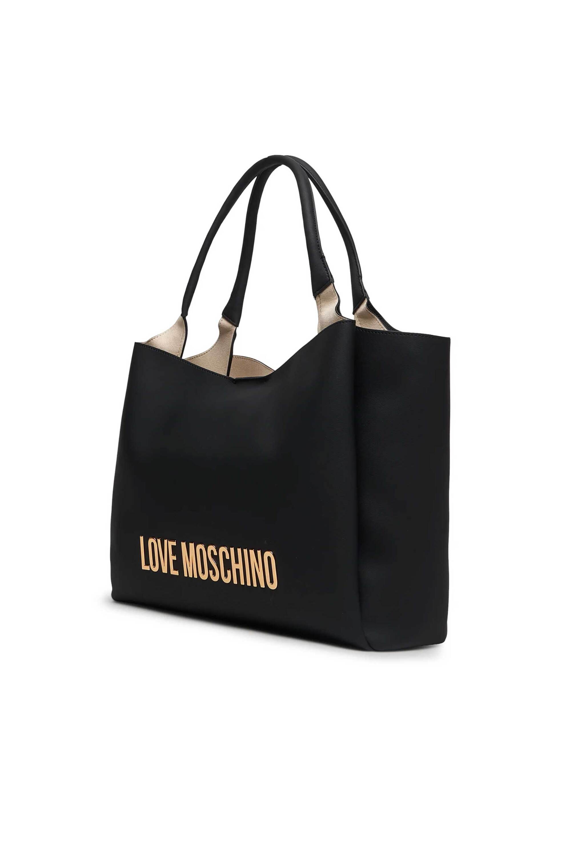 Love Moschino γυναικεία τσάντα tote με μεταλλικό λογότυπο - JC4107PP1OKD0 Μαύρο