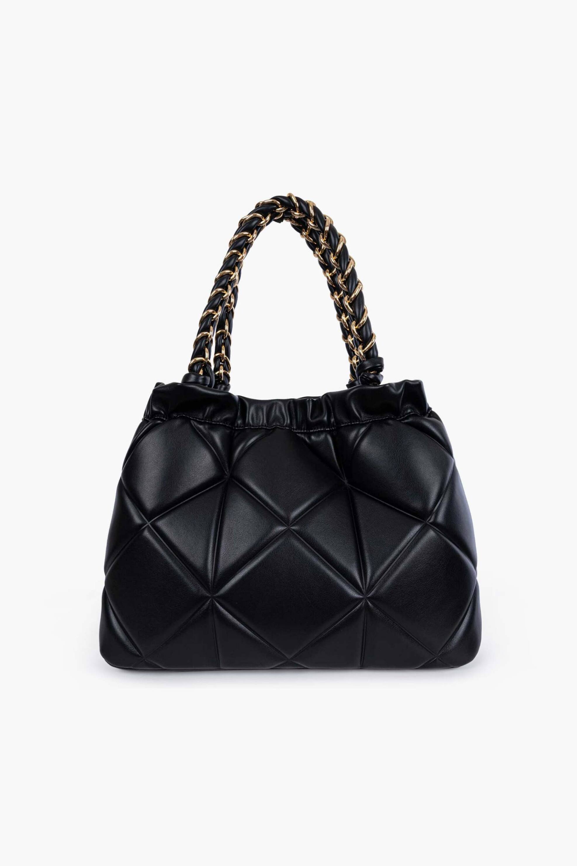 LOVE MOSCHINO Love Moschino γυναικεία τσάντα χειρός καπιτονέ με μεταλλικό λογότυπο - JC4113PP1OLC0 Μαύρο - 3