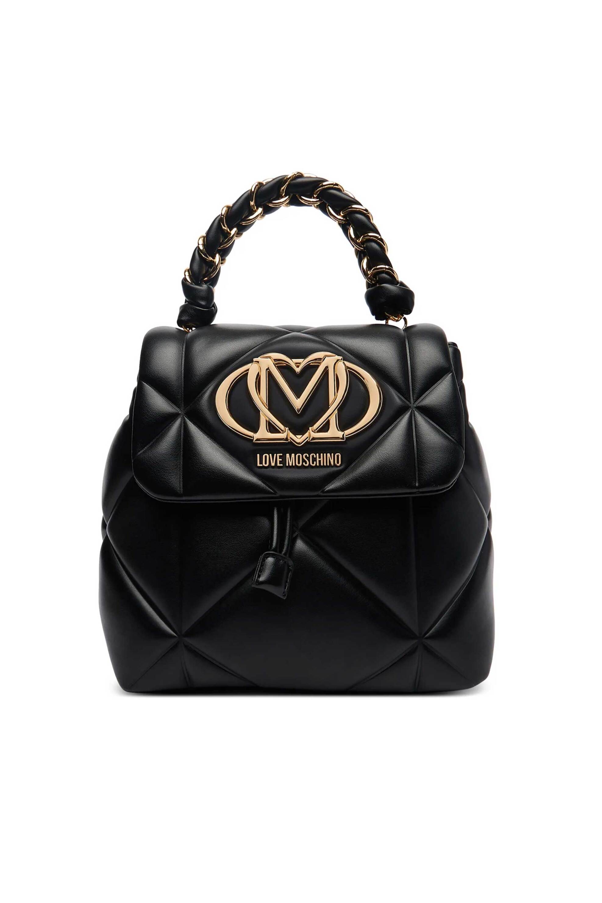 Love Moschino γυναικείο backpack με μεταλλικό λογότυπο - JC4114PP1OLC0 Μαύρο