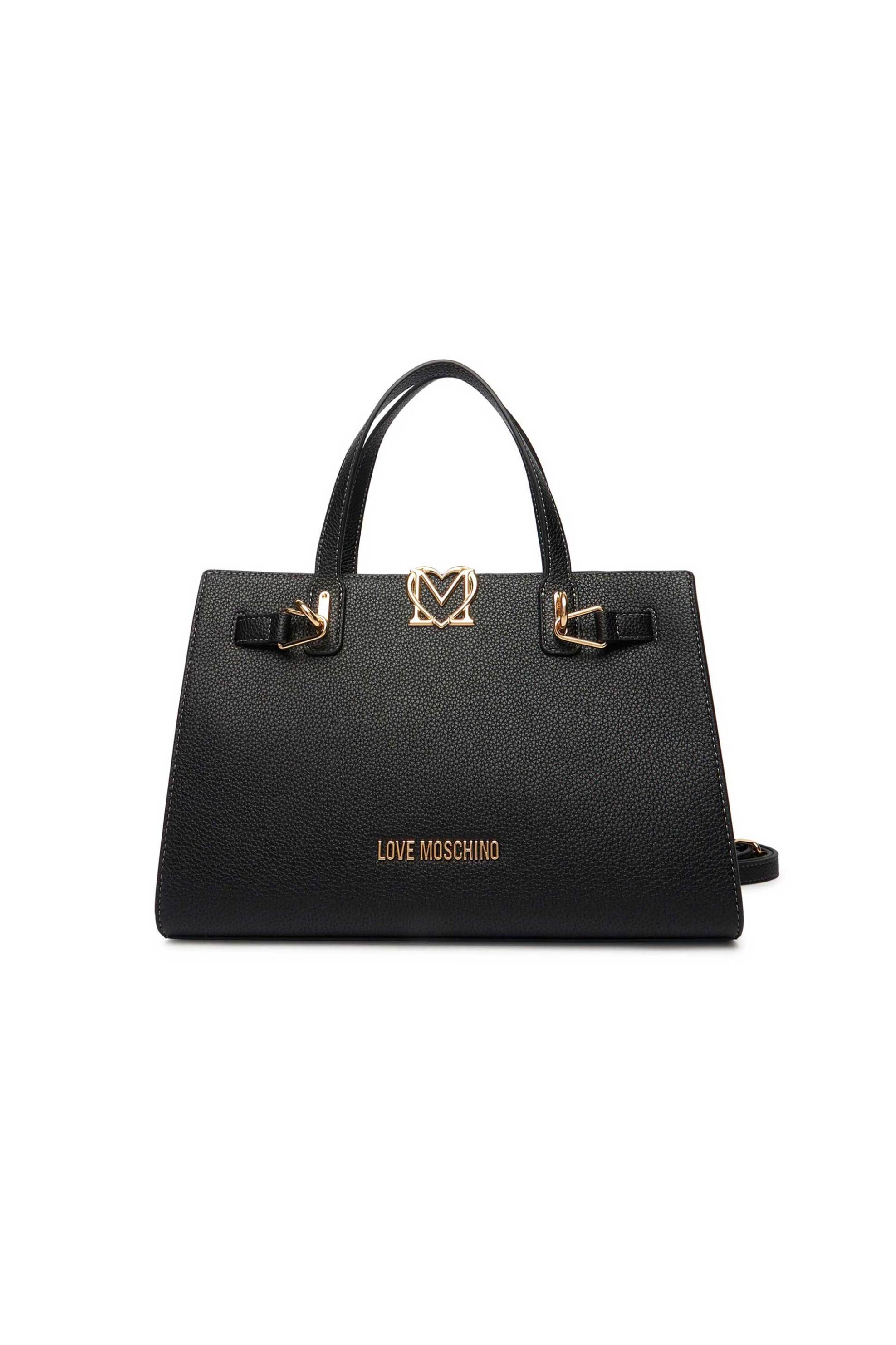 Love Moschino γυναικεία τσάντα χειρός με μεταλλικό λογότυπο - JC4126PP1OLM0 Μαύρο