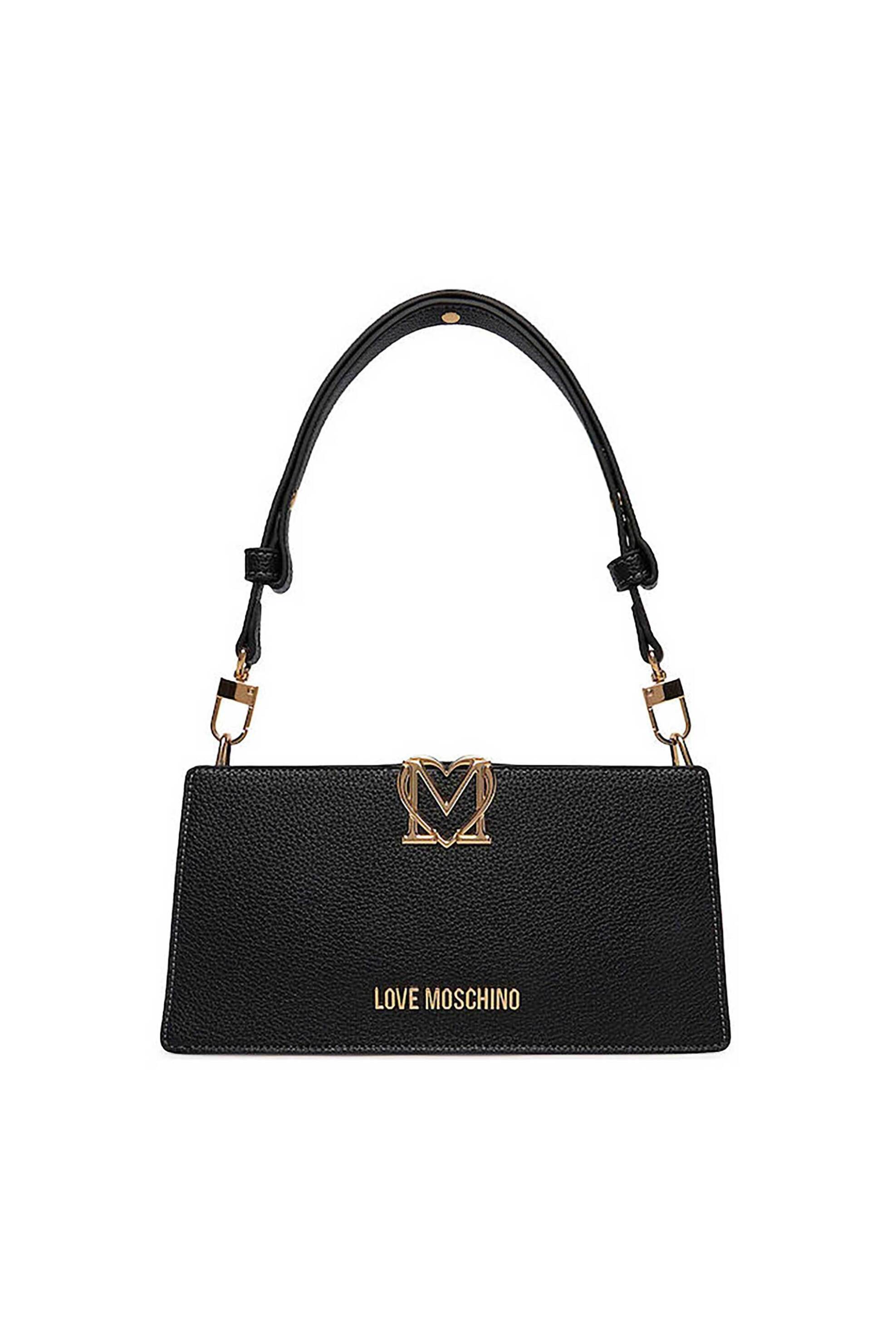 Love Moschino γυναικεία τσάντα ώμου με μεταλλικό λογότυπο - JC4128PP1OLM0 Μαύρο