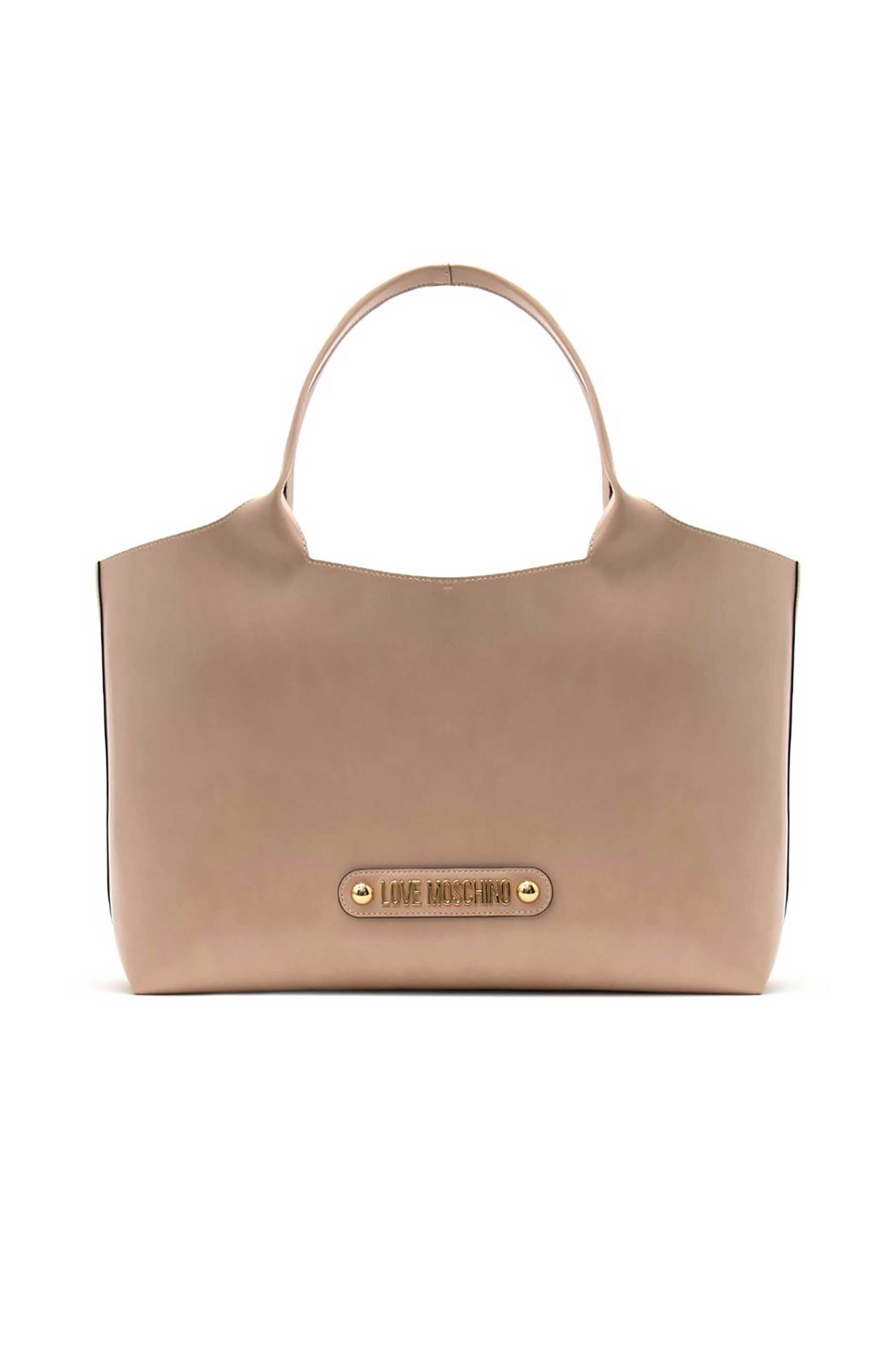 Love Moschino γυναικεία τσάντα shopper με μεταλλικό λογότυπο - JC4129PP1OLH0 Μπεζ