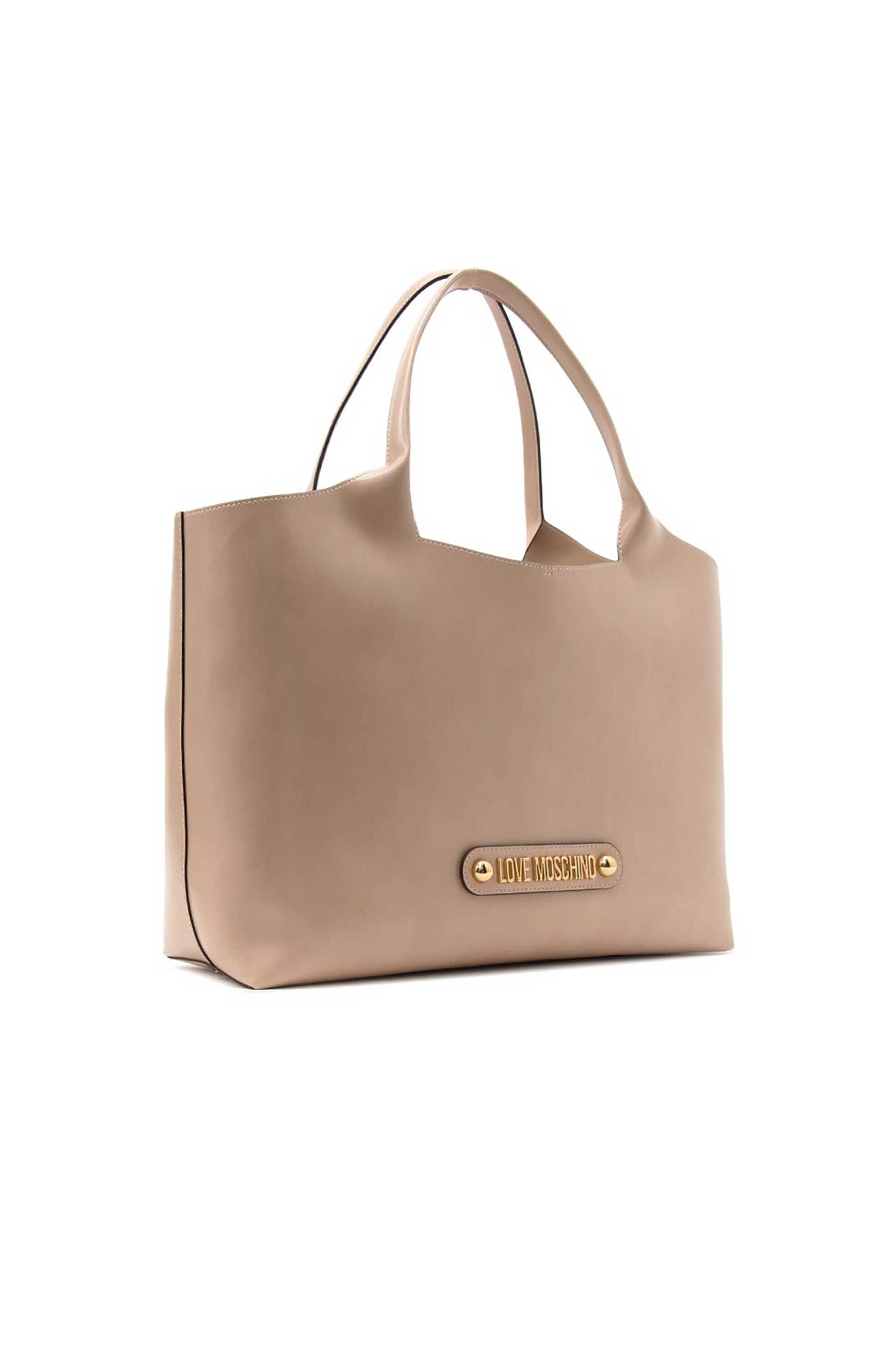 Love Moschino γυναικεία τσάντα shopper με μεταλλικό λογότυπο - JC4129PP1OLH0 Μπεζ