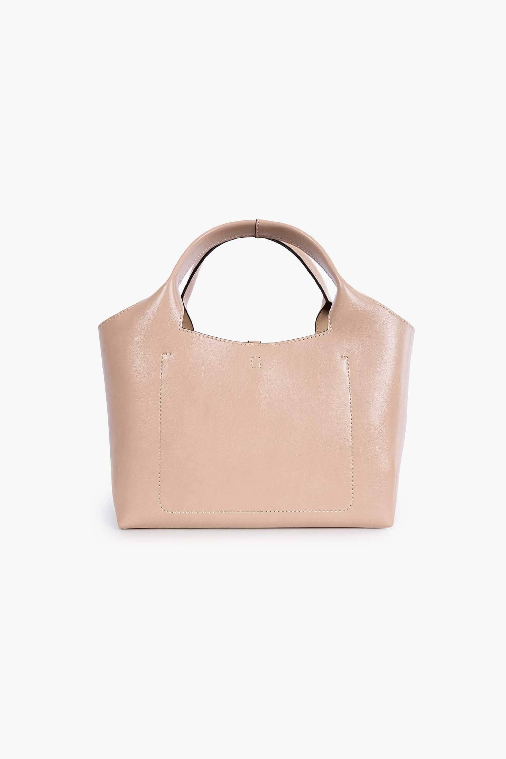 LOVE MOSCHINO Love Moschino γυναικεία τσάντα χειρός με μεταλλικό λογότυπο - JC4130PP1OLH0 Μπεζ - 3