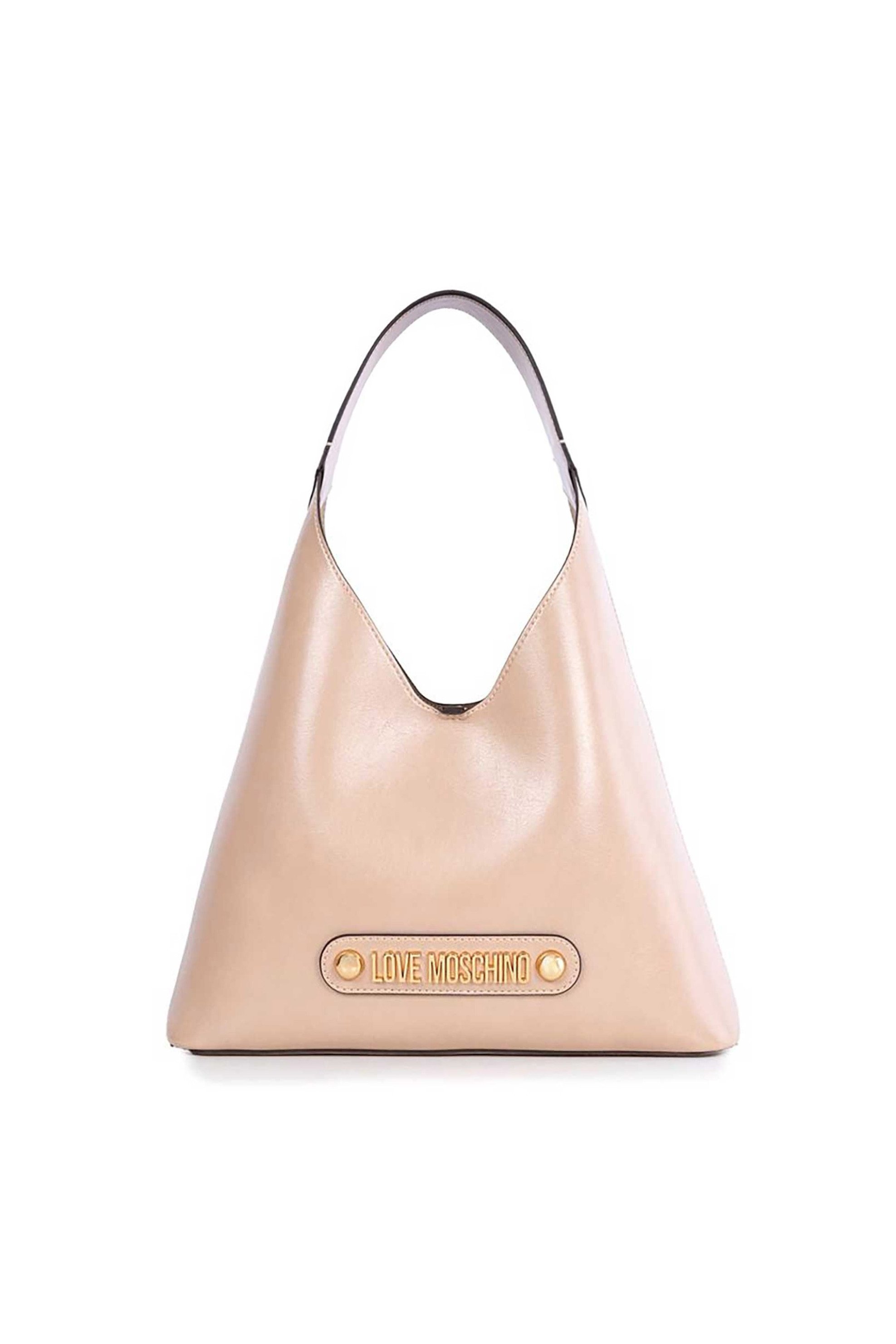 Love Moschino γυναικεία τσάντα χειρός με μεταλλικό λογότυπο - JC4131PP1OLH0 Μπεζ