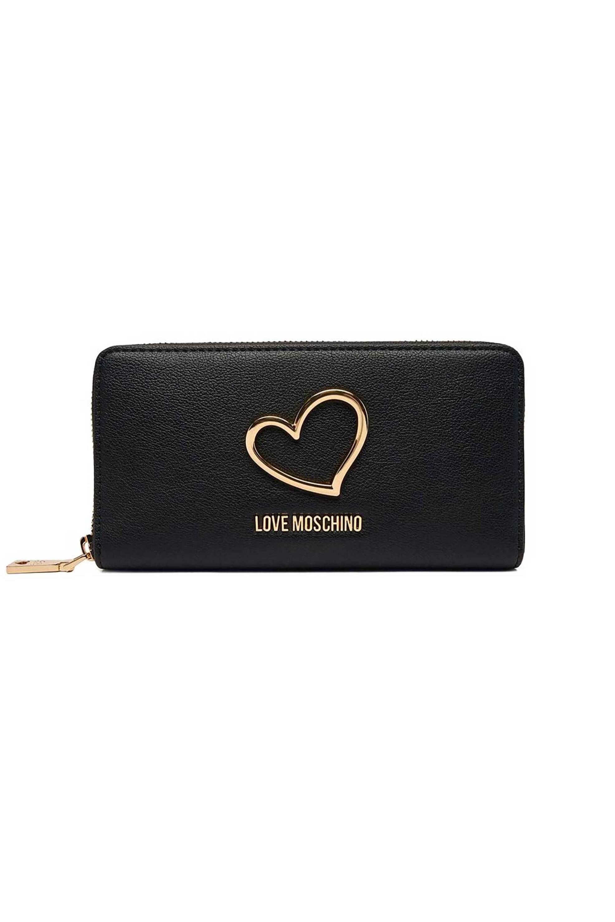 Love Moschino γυναικείο πορτοφόλι μονόχρωμο με μεταλλικό λογότυπο - JC5505PP1OLQ0 Μαύρο