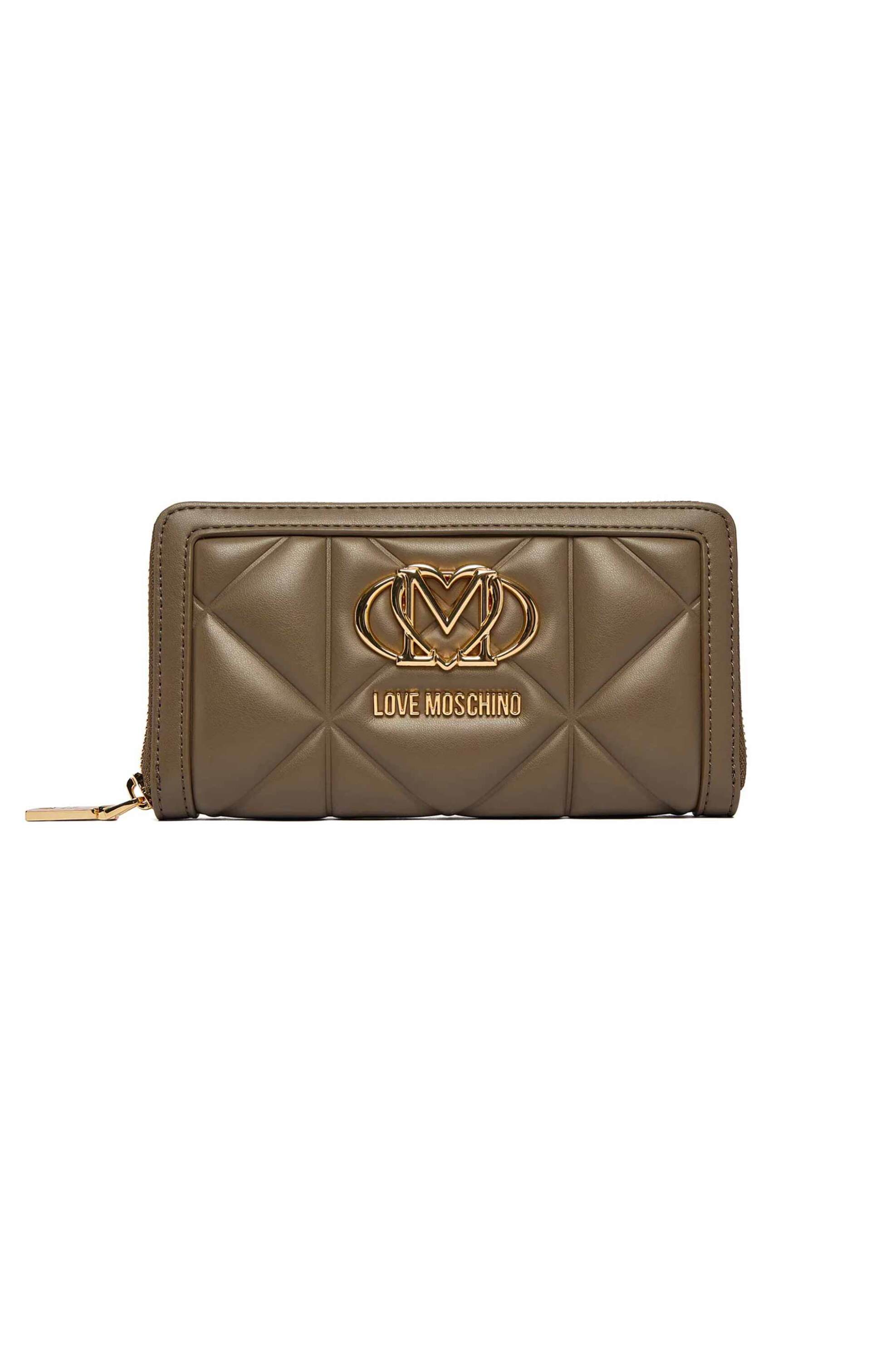 Love Moschino γυναικείο πορτοφόλι με μεταλλικό λογότυπο - JC5644PP1OLC0 Taupe