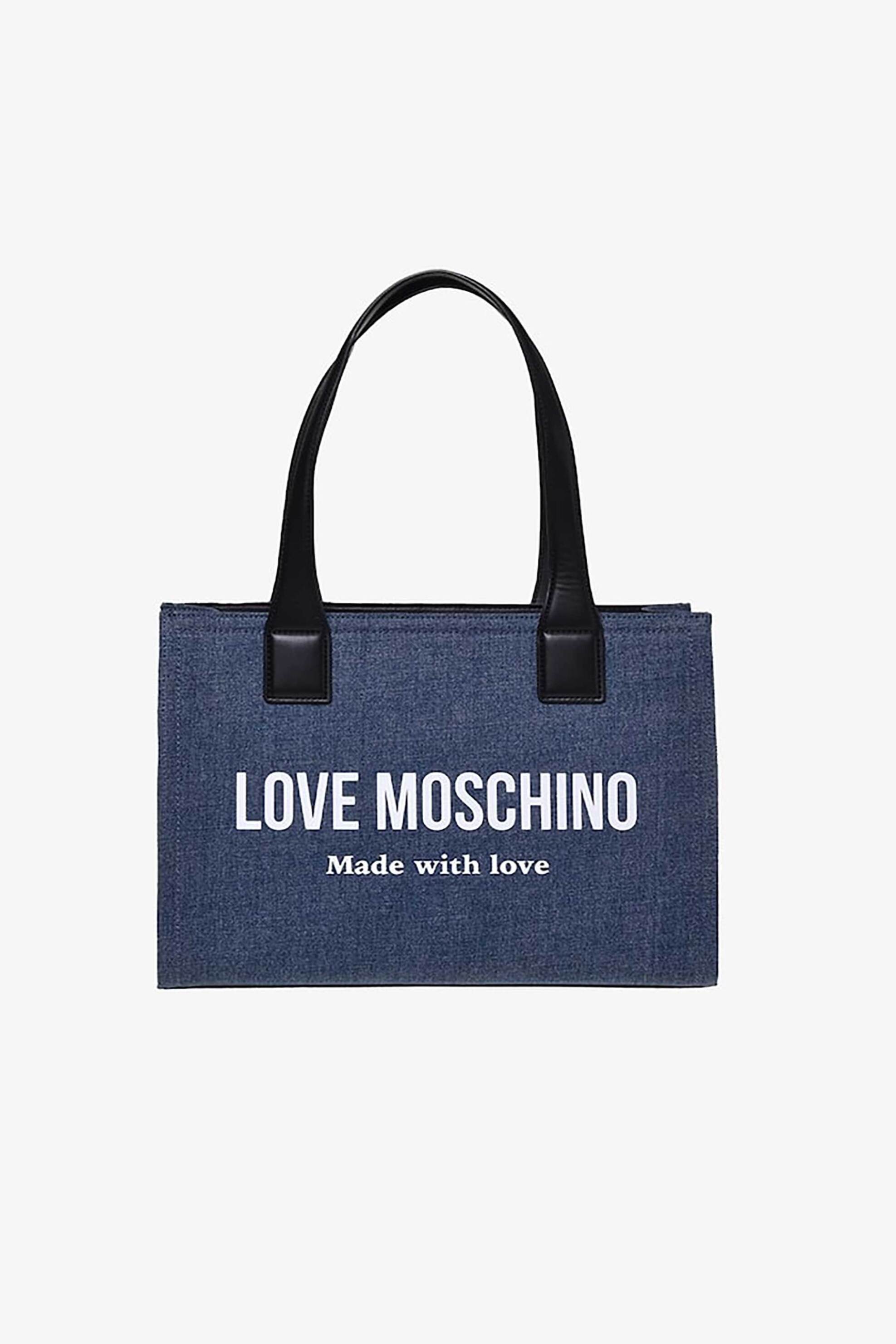 Love Moschino γυναικεία denim τσάντα ώμου με λογότυπο - JC4056PP1OLG1 Denim Blue