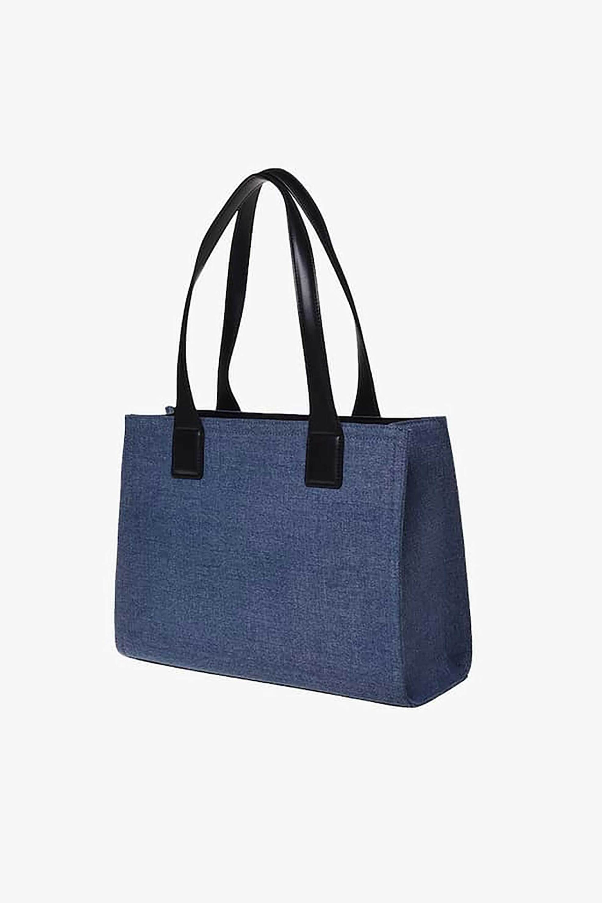 Love Moschino γυναικεία denim τσάντα ώμου με λογότυπο - JC4056PP1OLG1 Denim Blue