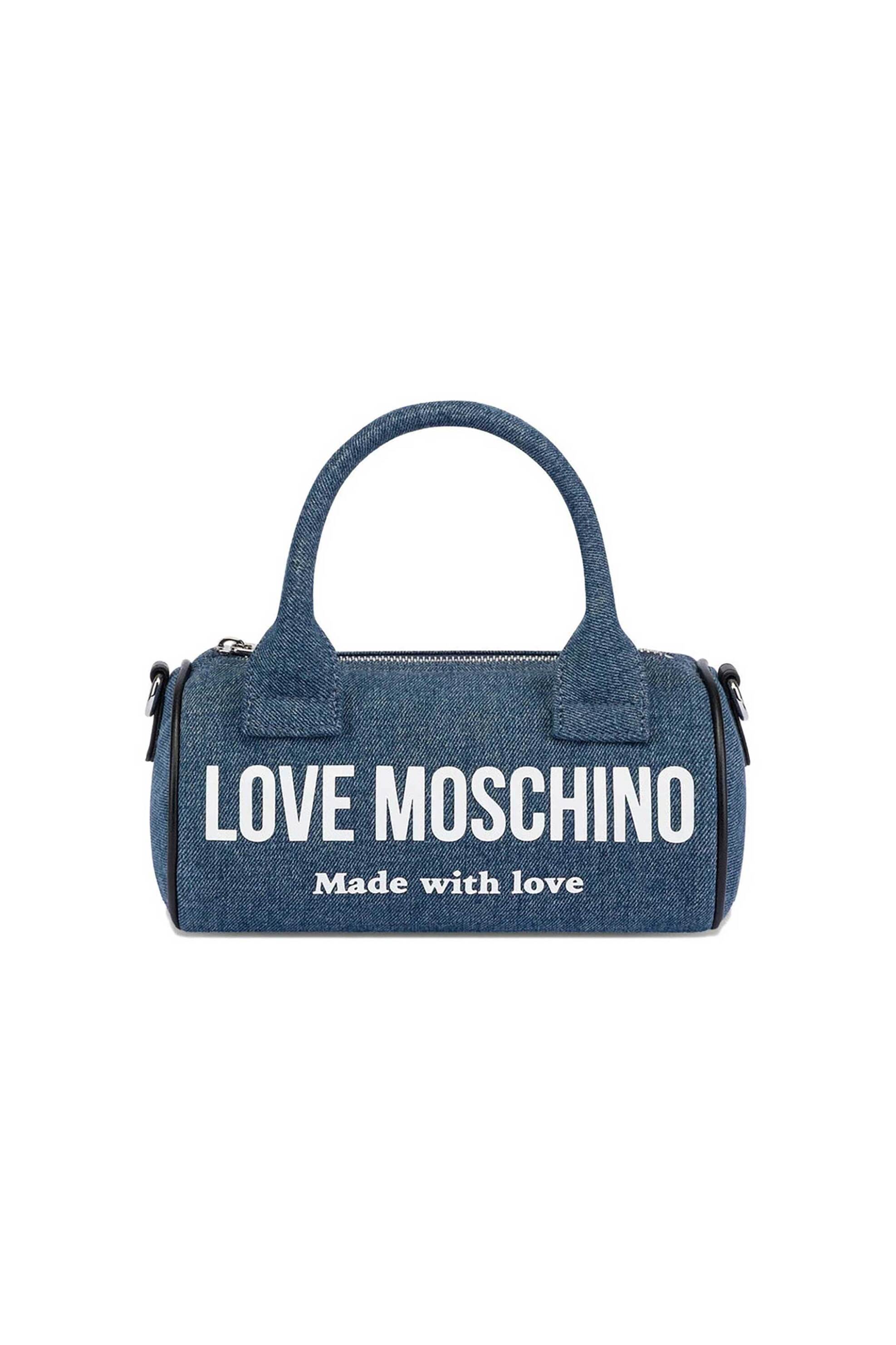 Love Moschino γυναικεία denim τσάντα χειρός με λογότυπο - JC4061PP1OLG1 Denim Blue Σκούρο