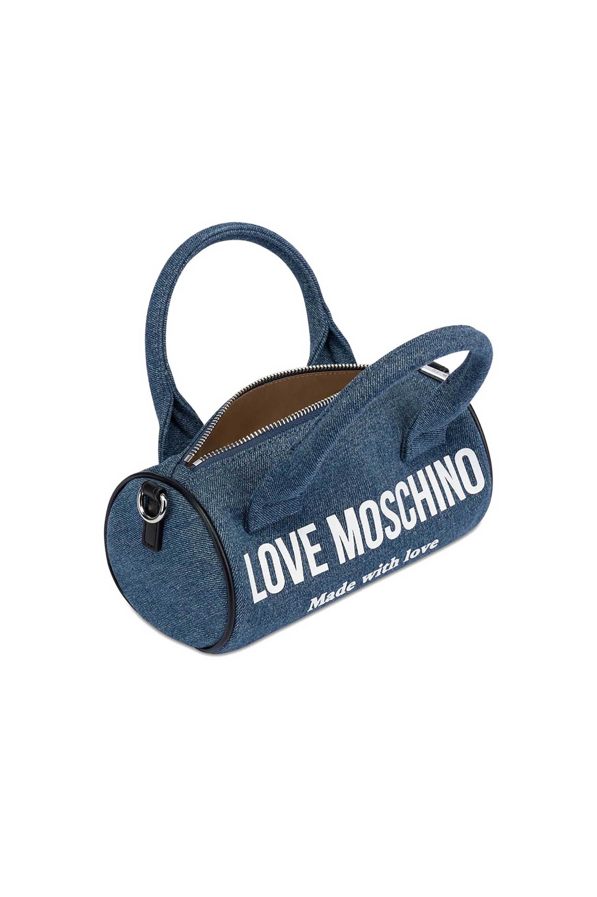 LOVE MOSCHINO Love Moschino γυναικεία denim τσάντα χειρός με λογότυπο - JC4061PP1OLG1 Denim Blue Σκούρο - 3