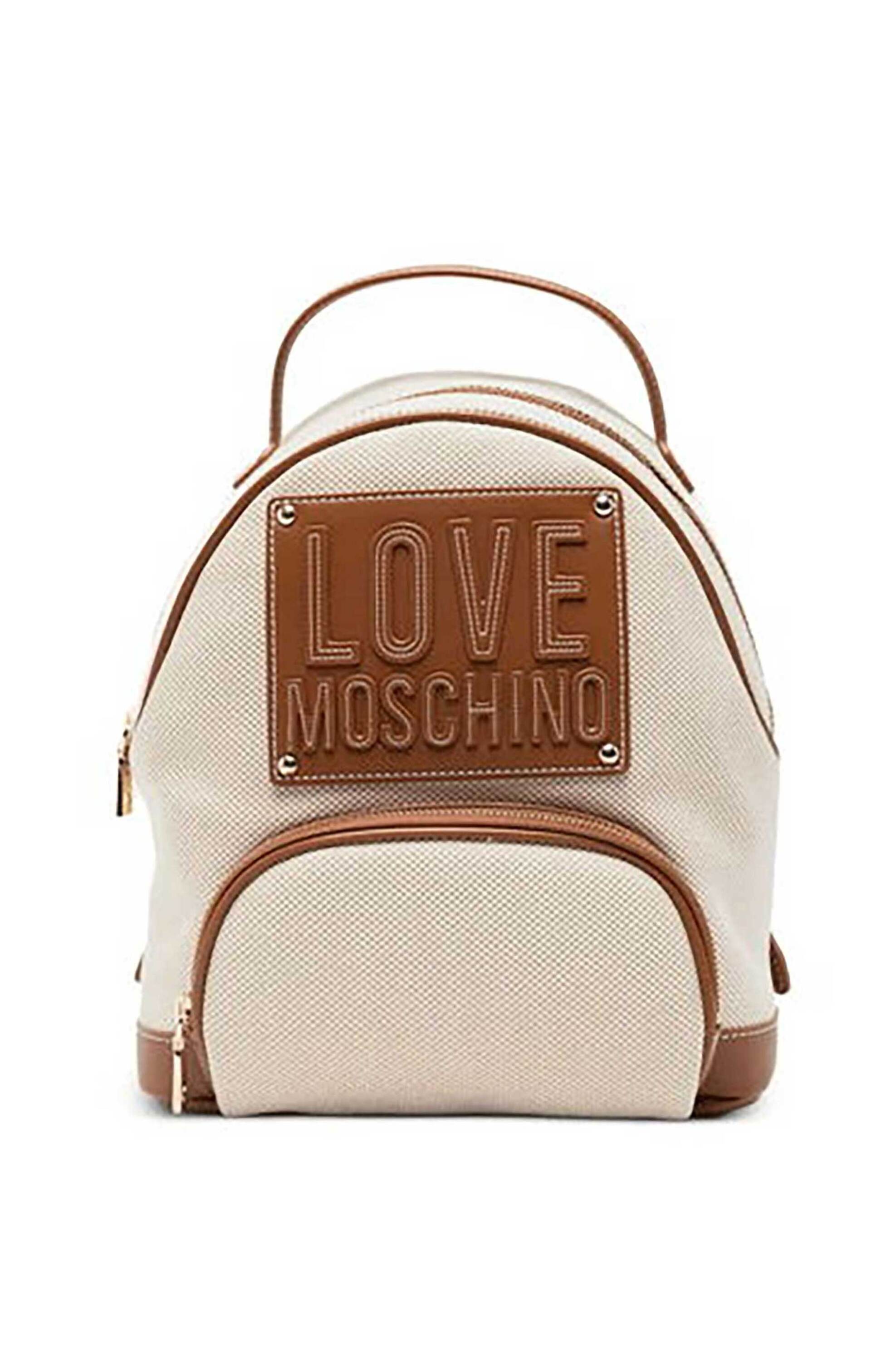 Love Moschino γυναικείo backpack με logo patch - JC4063PP1OLZ1 Μπεζ