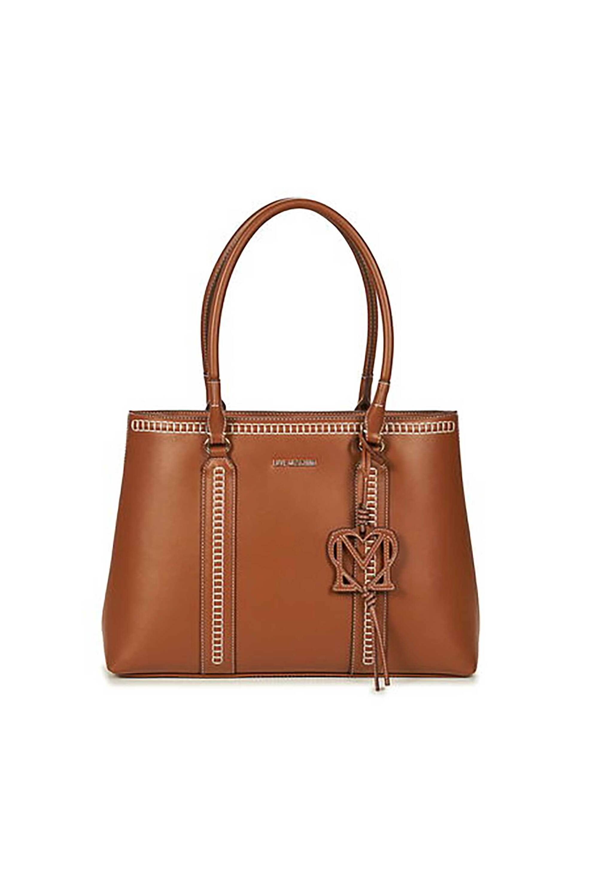 Love Moschino γυναικεία τσάντα ώμου με μεταλλικό λογότυπο - JC4089PP1OLI0 Καμηλό