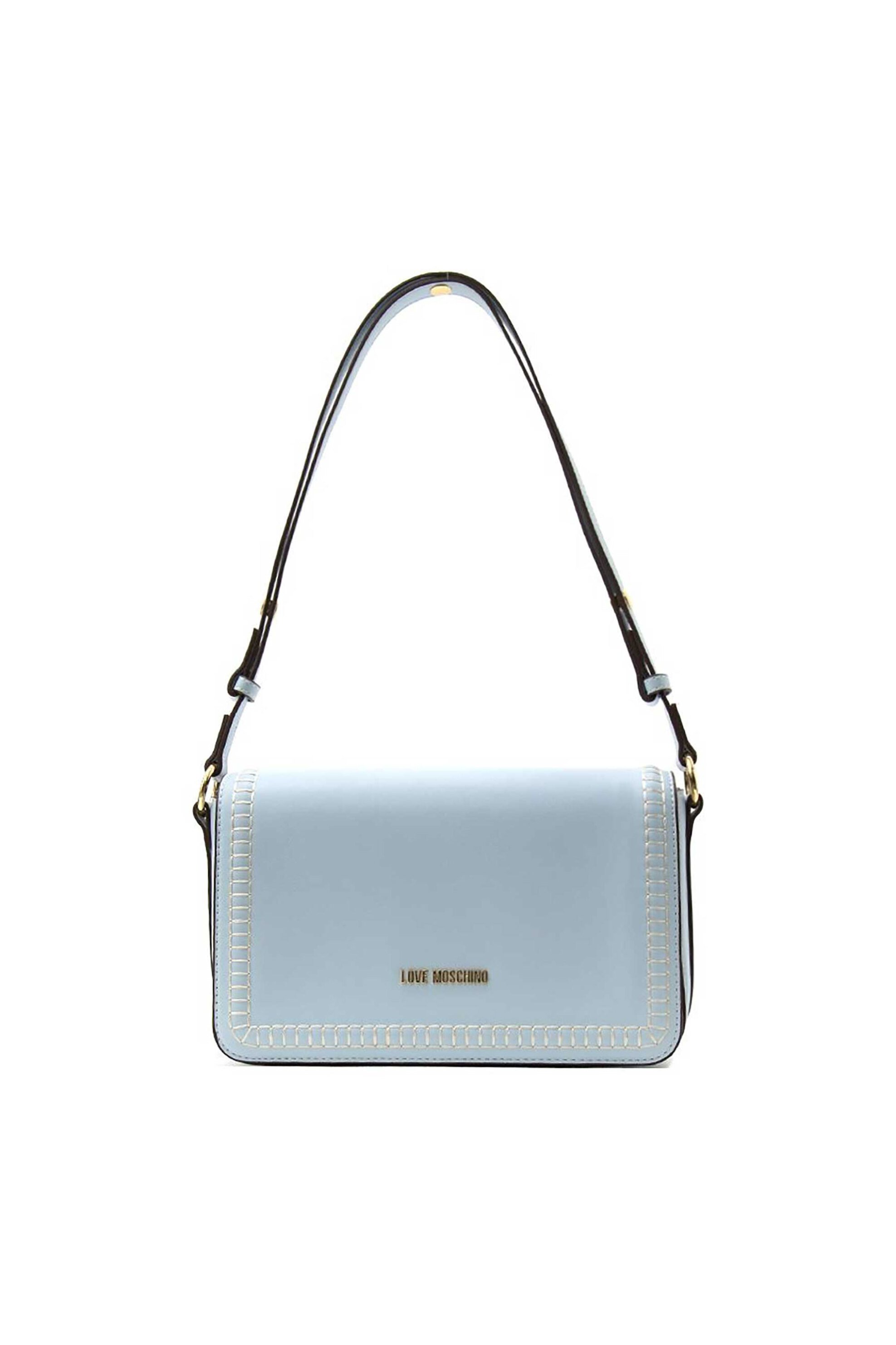Love Moschino γυναικεία τσάντα ώμου με μεταλλικό λογότυπο - JC4090PP1OLI0 Γαλάζιο