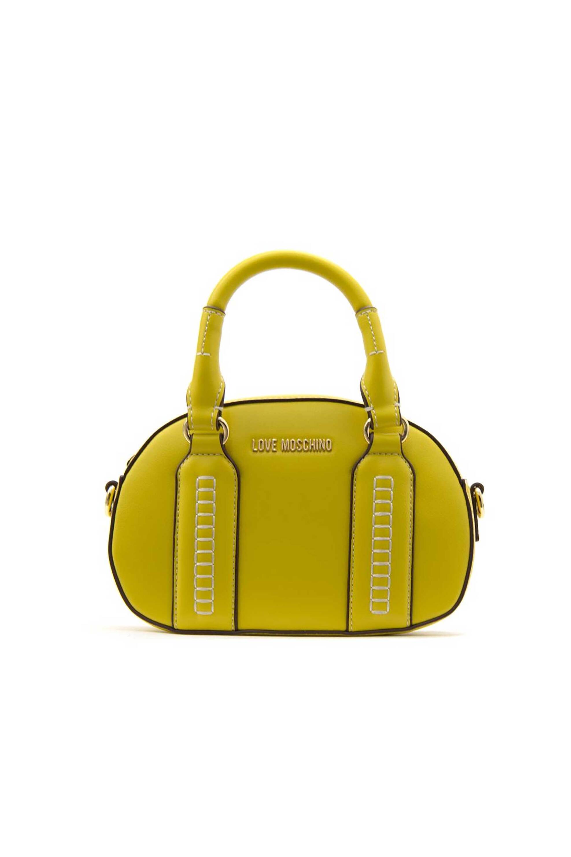 Love Moschino γυναικεία τσάντα χειρός με μεταλλικό λογότυπο - JC4091PP1OLI0 Κίτρινο