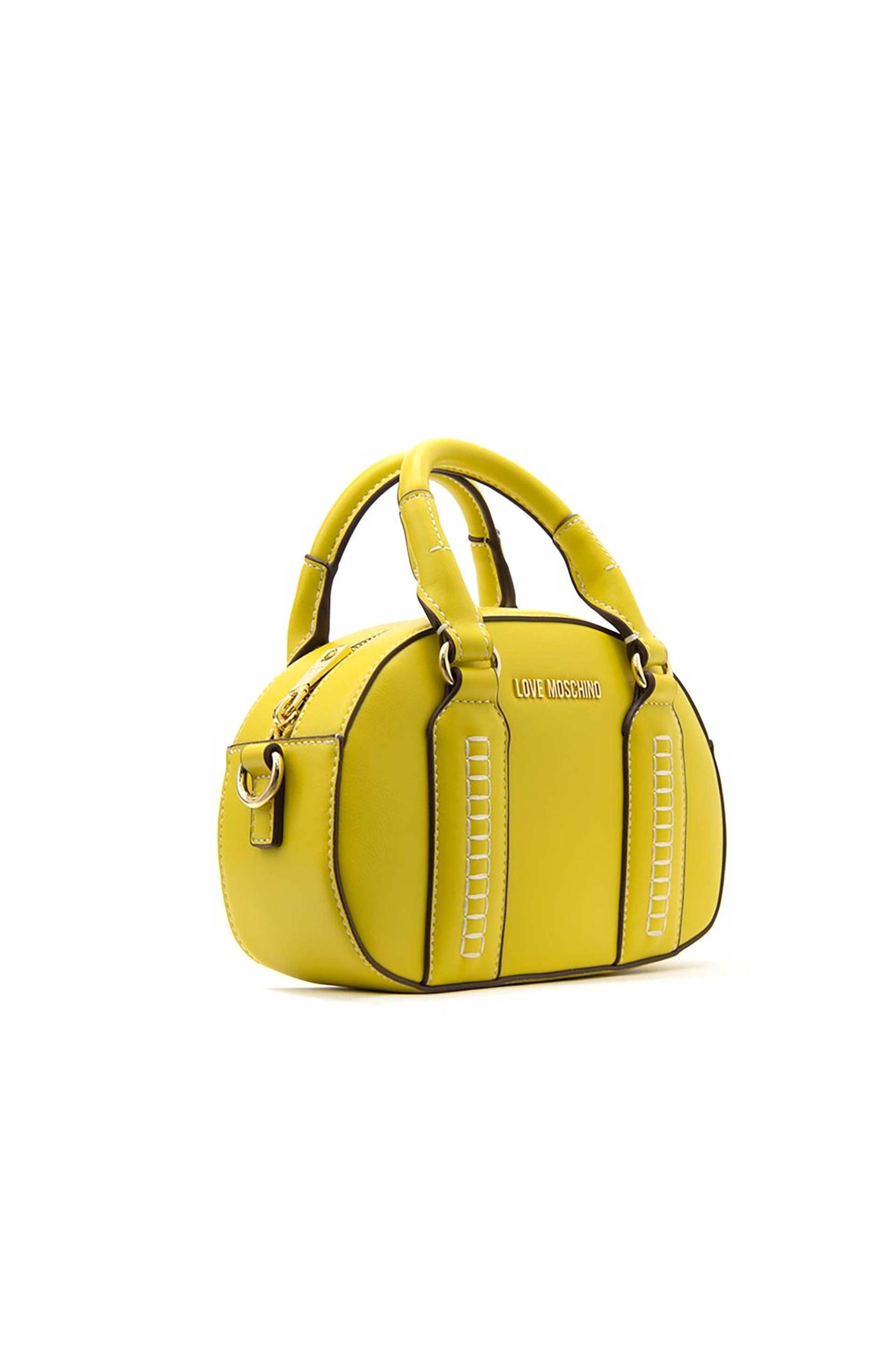 LOVE MOSCHINO Love Moschino γυναικεία τσάντα χειρός με μεταλλικό λογότυπο - JC4091PP1OLI0 Κίτρινο - 2
