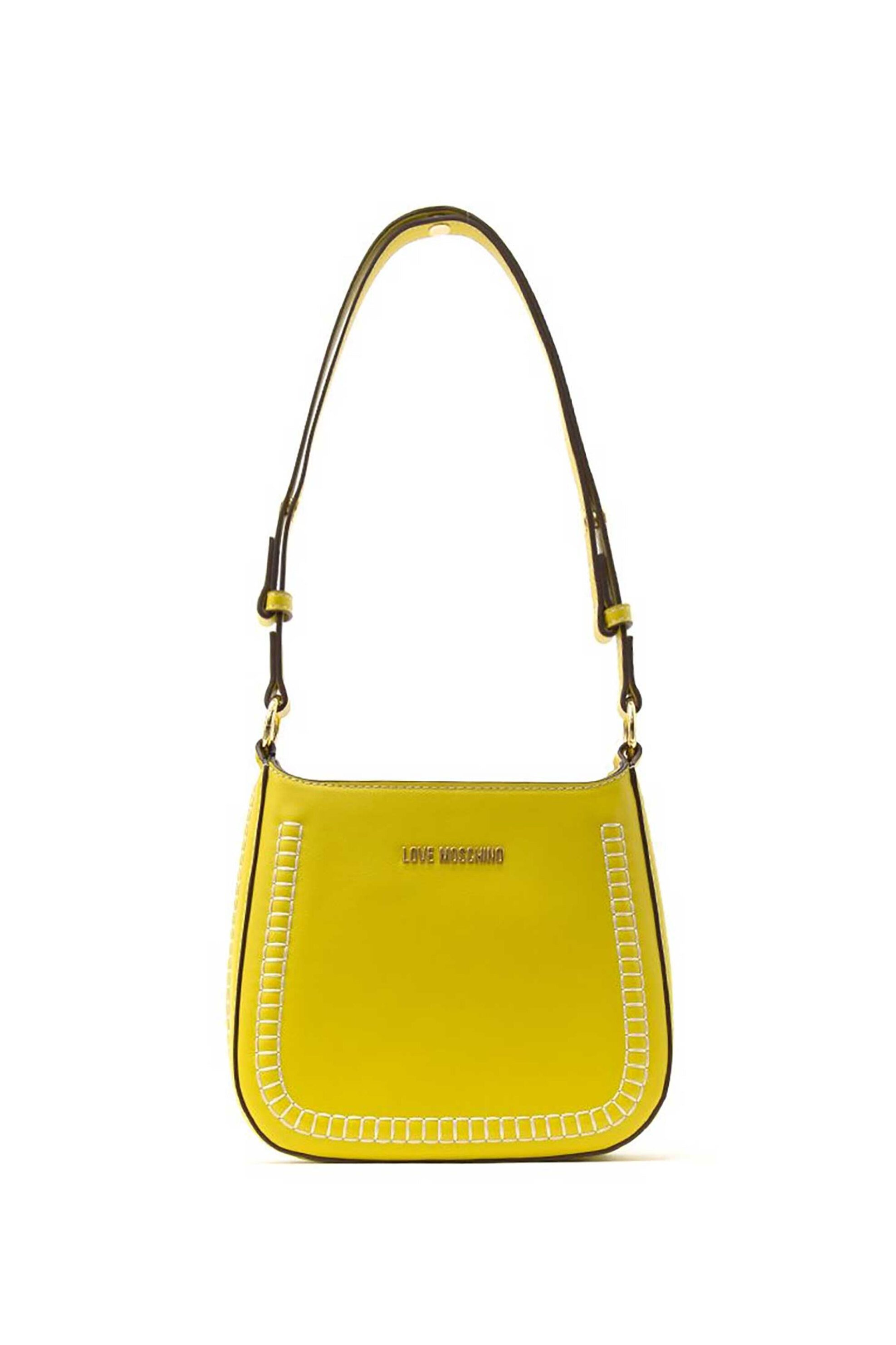 Love Moschino γυναικεία τσάντα ώμου με μεταλλικό λογότυπο - JC4093PP1OLI0 Κίτρινο