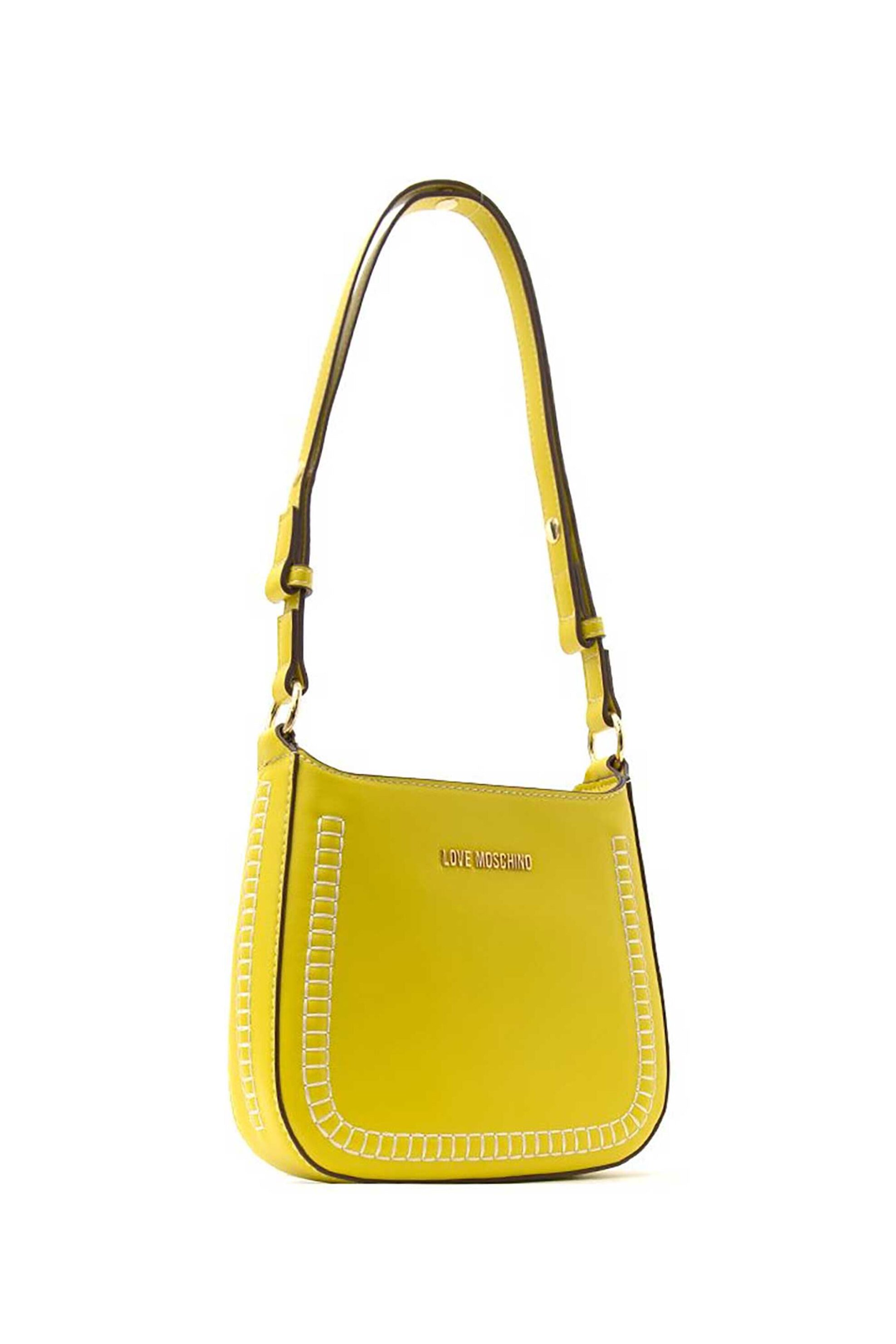 Love Moschino γυναικεία τσάντα ώμου με μεταλλικό λογότυπο - JC4093PP1OLI0 Κίτρινο