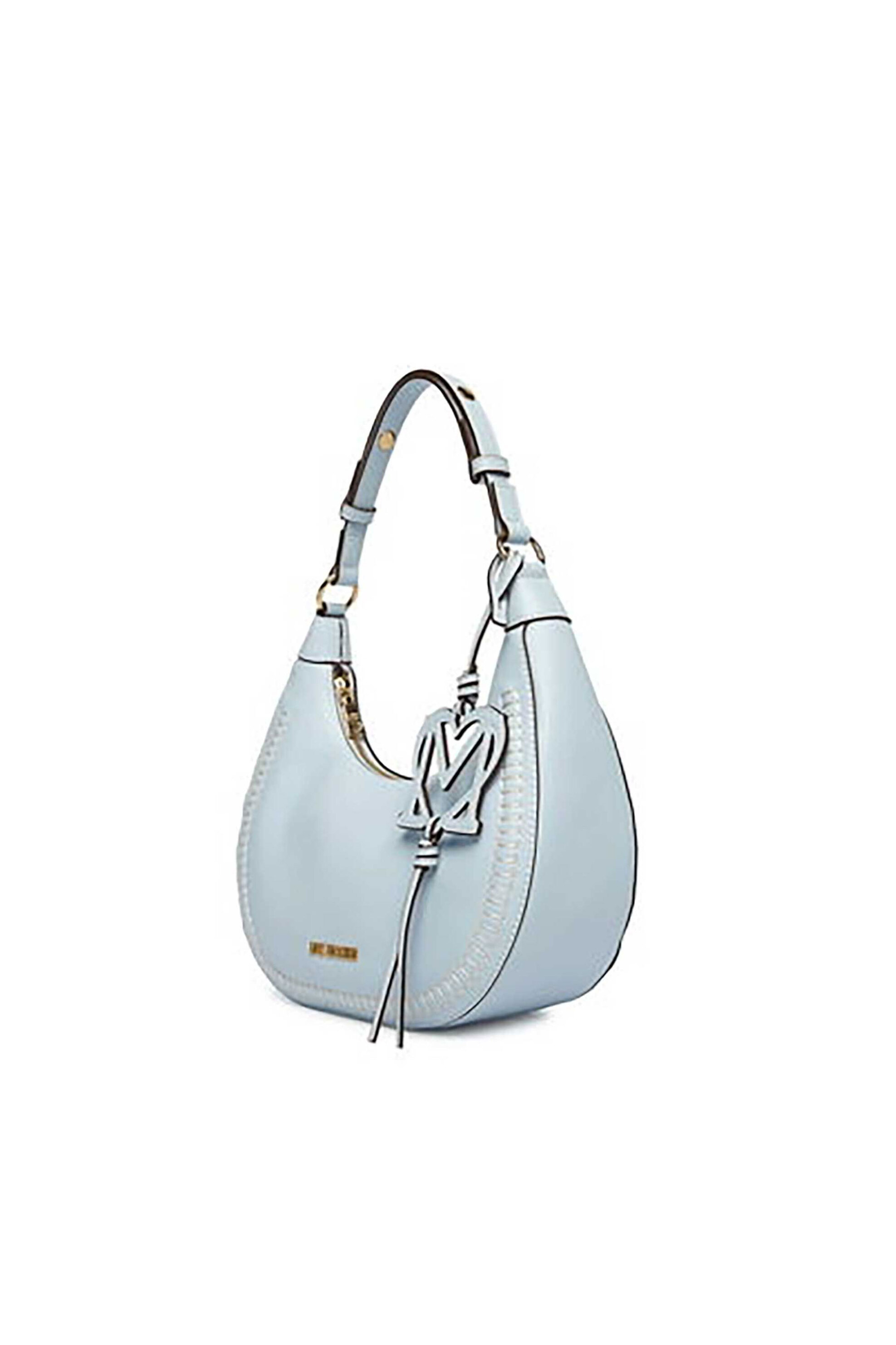 Love Moschino γυναικεία τσάντα ώμου με μεταλλικό λογότυπο - JC4095PP1OLI0 Γαλάζιο
